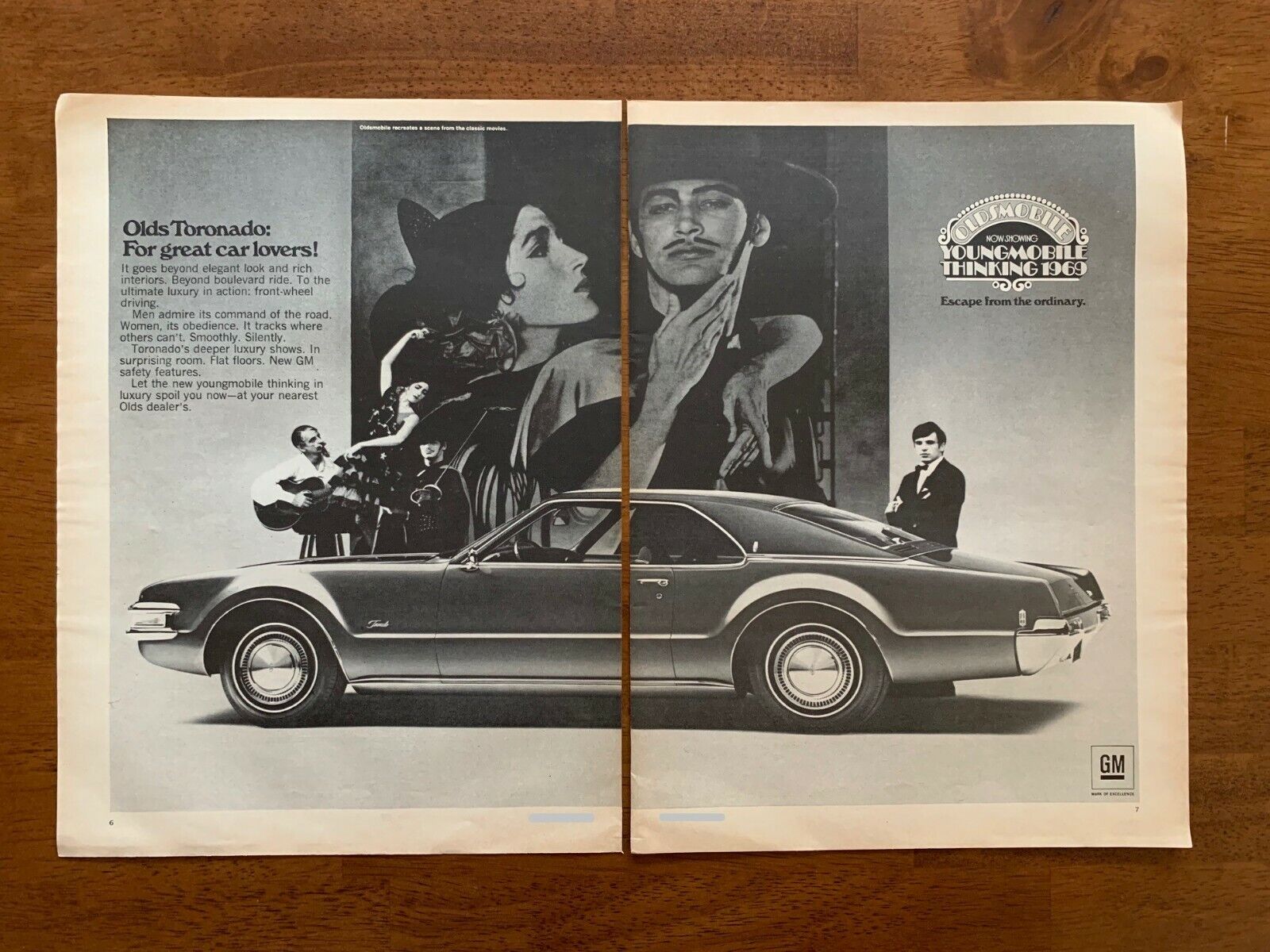1964 Oldsmobile Toronado Vintage Car Print Ad/Poster Zorro Man Cave Bar Décor 