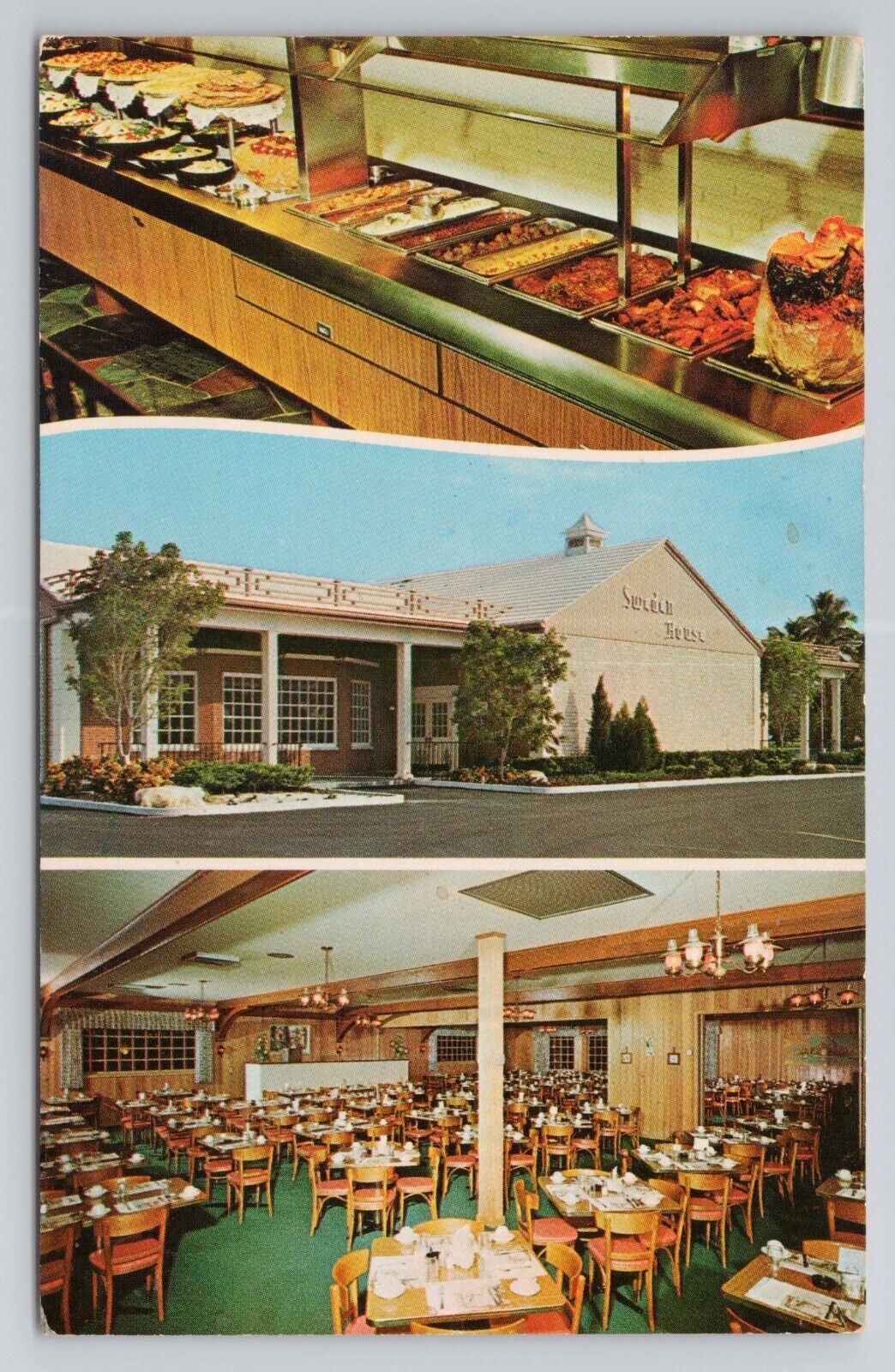 Postcard Sweden House Smorgasbord Fort Lauderdale Florida 1969