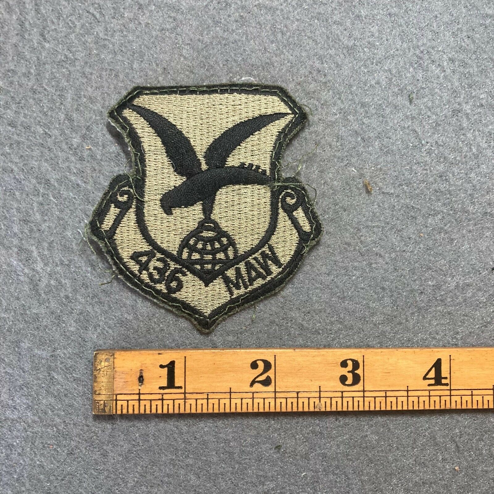 USAF 436 MAW 436th Military Airlift Wing Grenade Green Patch J7