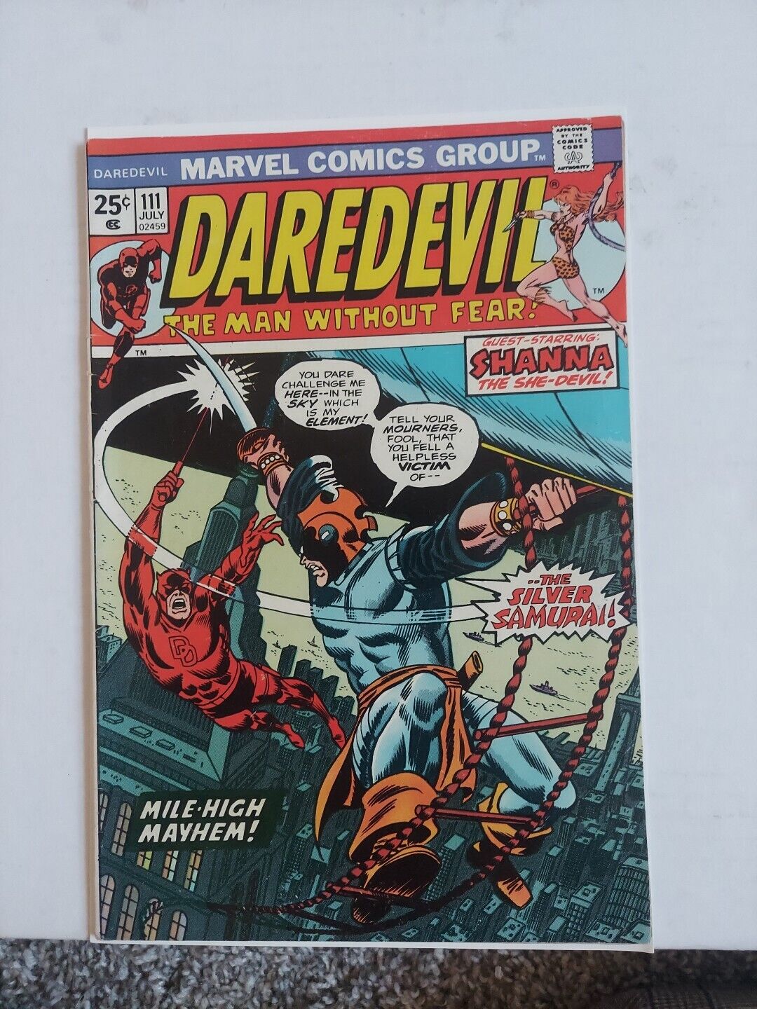 Daredevil #111 VF- 1st Silver Samurai Mandrill Nekra Black Widow Shanna Ka-Zar