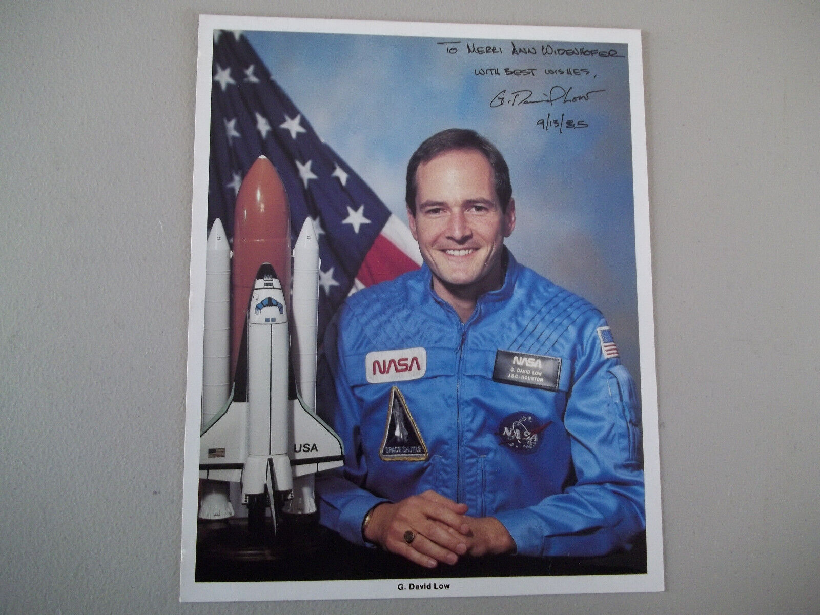 David Low Autographed 8X10 NASA Photo