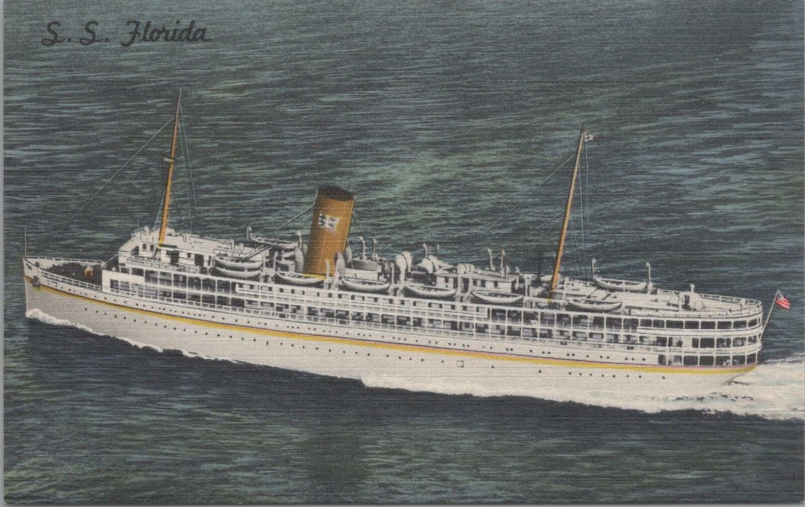 Postcard Ship SS Florida Nassau Cruise 1958