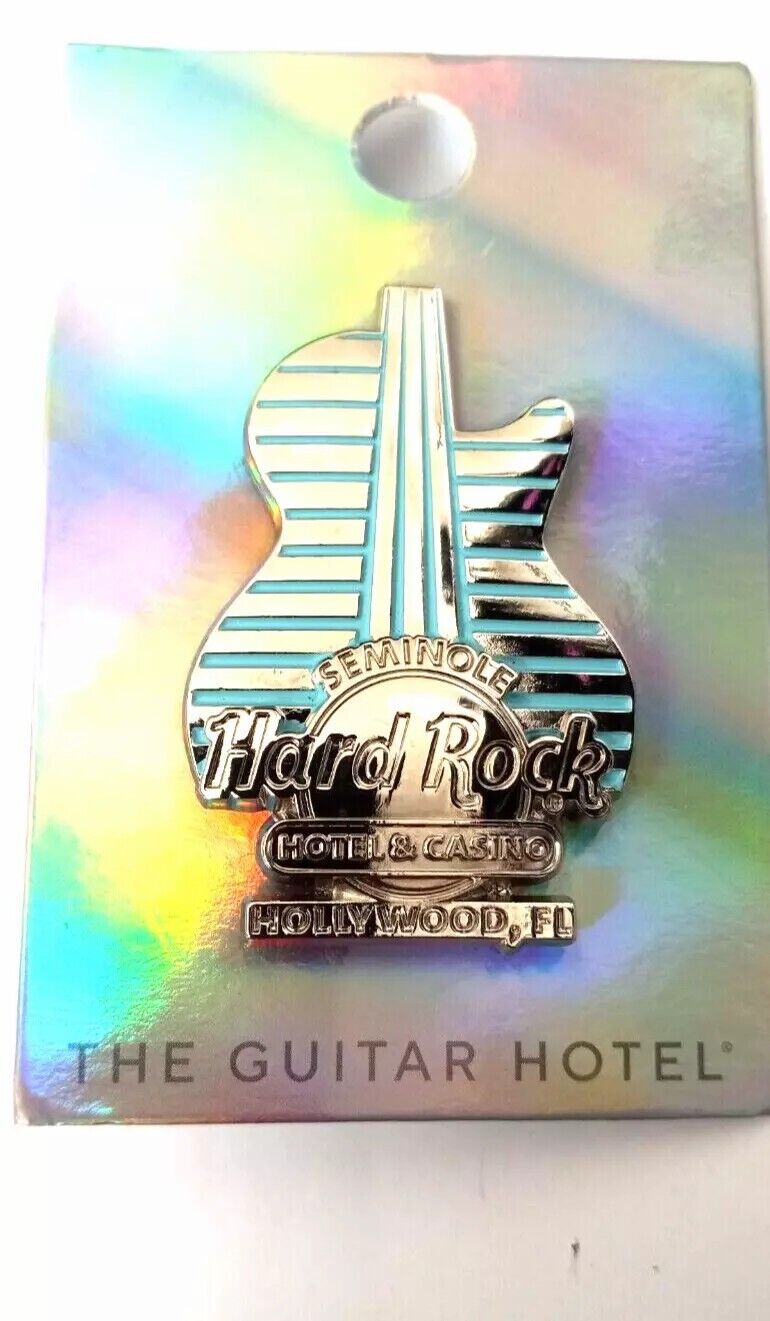 New Seminole Hard Rock Casino Guitar Shaped Pin Limited Edition Hollywood Fl.