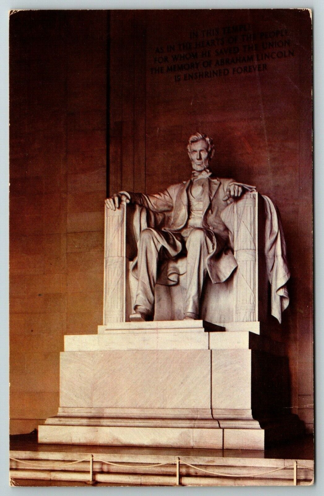 Postcard DC Lincoln Statue -- Lincoln Memorial Washington D.C. 