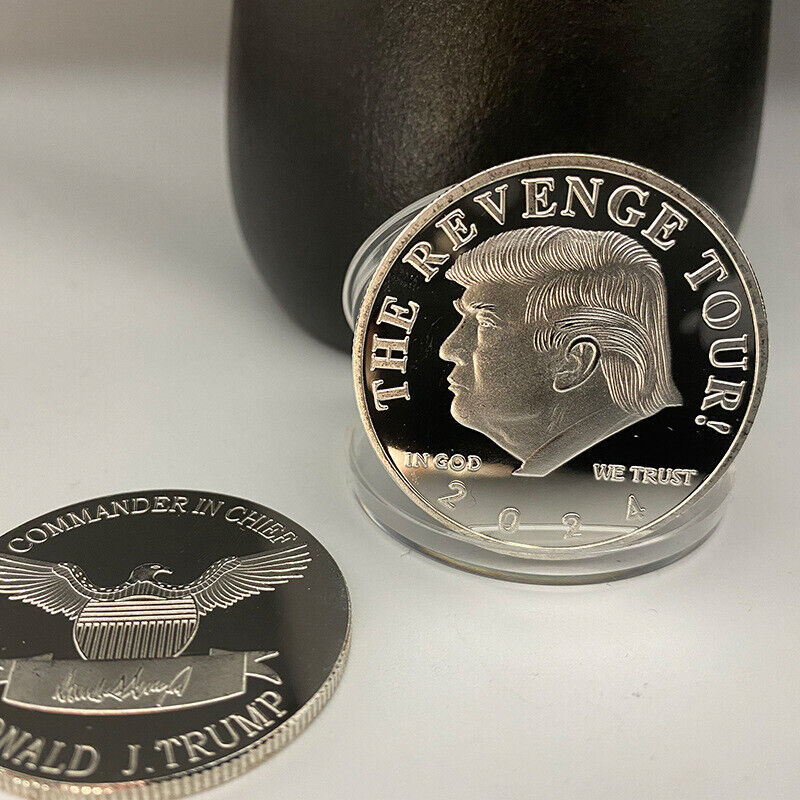 100P Silver 45Th President Donald Trump Plated Commemorative Coin Gift MAGA King