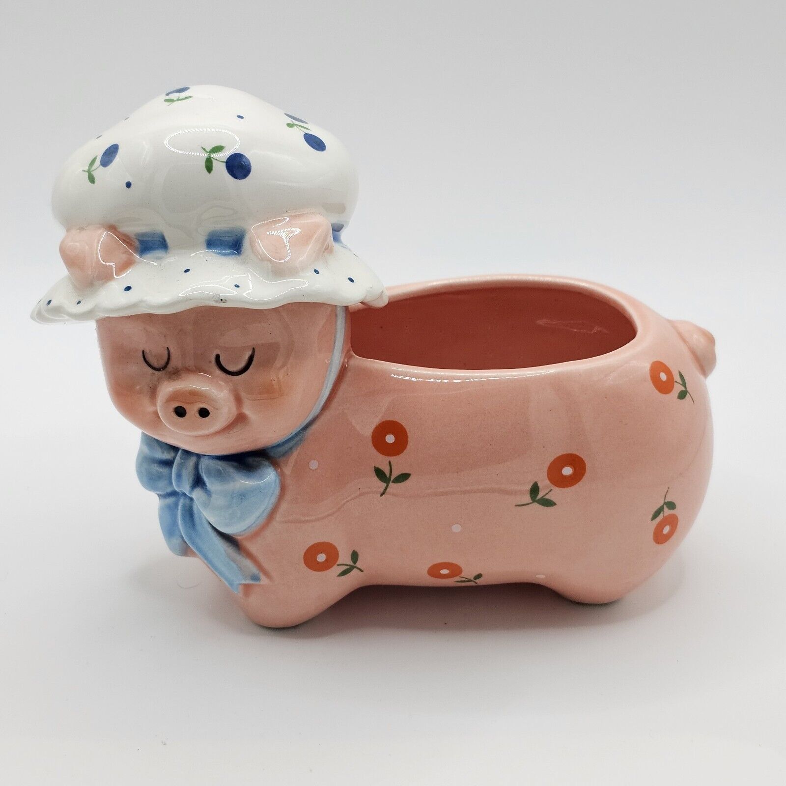 Vintage Josef\'s Original Pink Piggy Ceramic Planter-Rare And Very Sweet  Korea