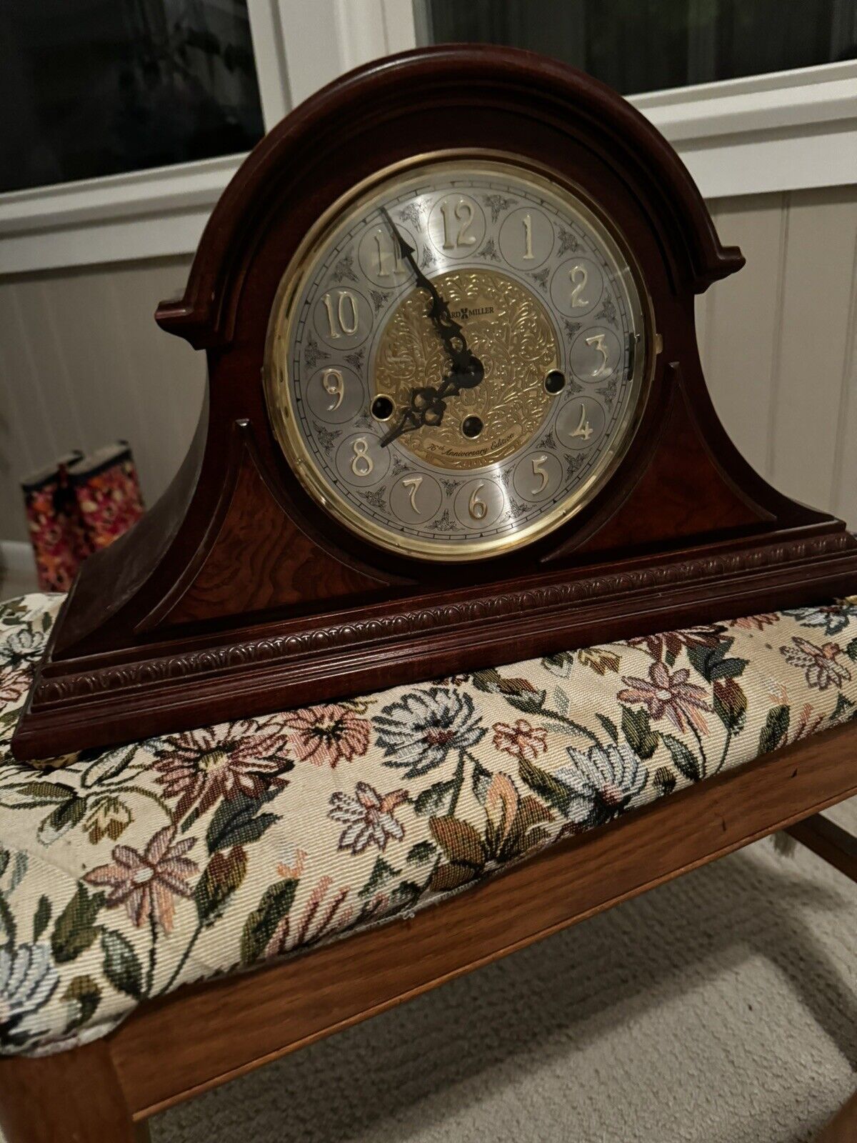 VTG 76th Anniversary Howard Miller Barrett 630-200 Keywound Mantel Clock Rare