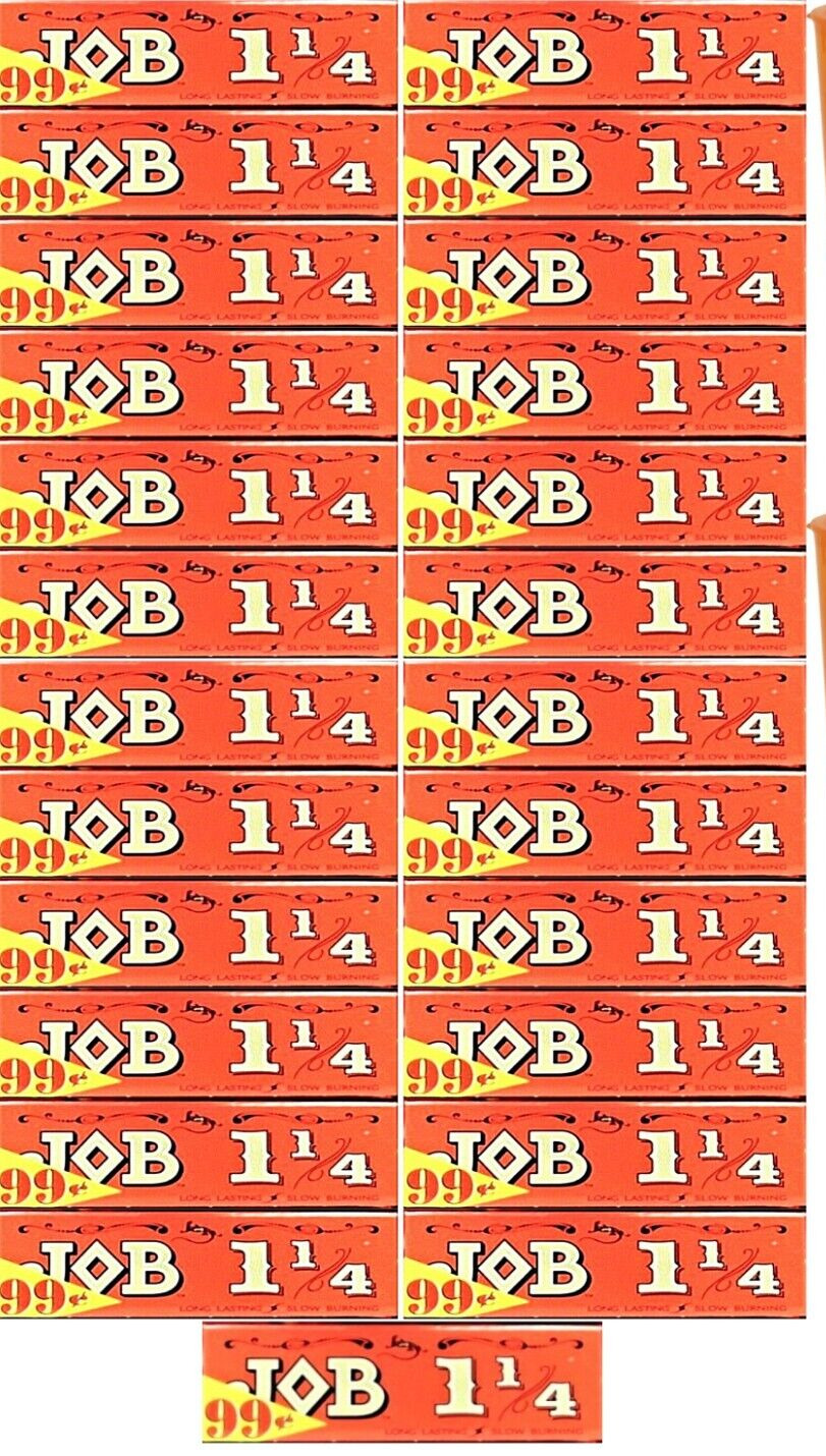25x Job 1 1/4 Rolling Papers Orange Red  Great Price *USA SHPD*