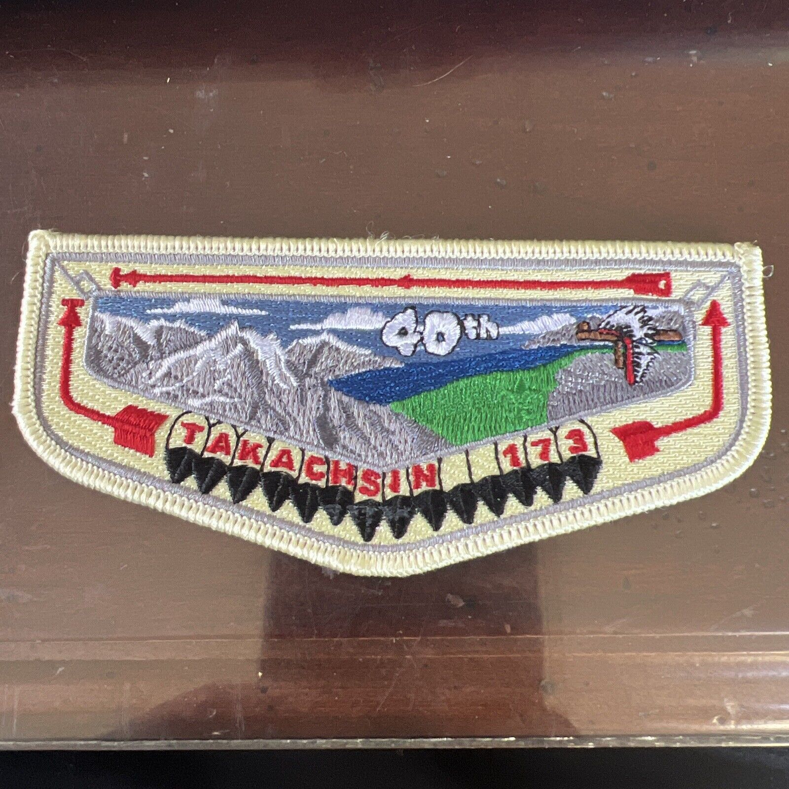Very Rare Takachsin OA 173 Lodge 40th Anniversary Flap Patch Sagamore Council