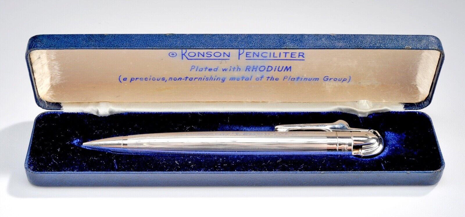Vintage Ronson Penciliter Lighter/Pencil Combo Rhodium-Plated Nice Condition