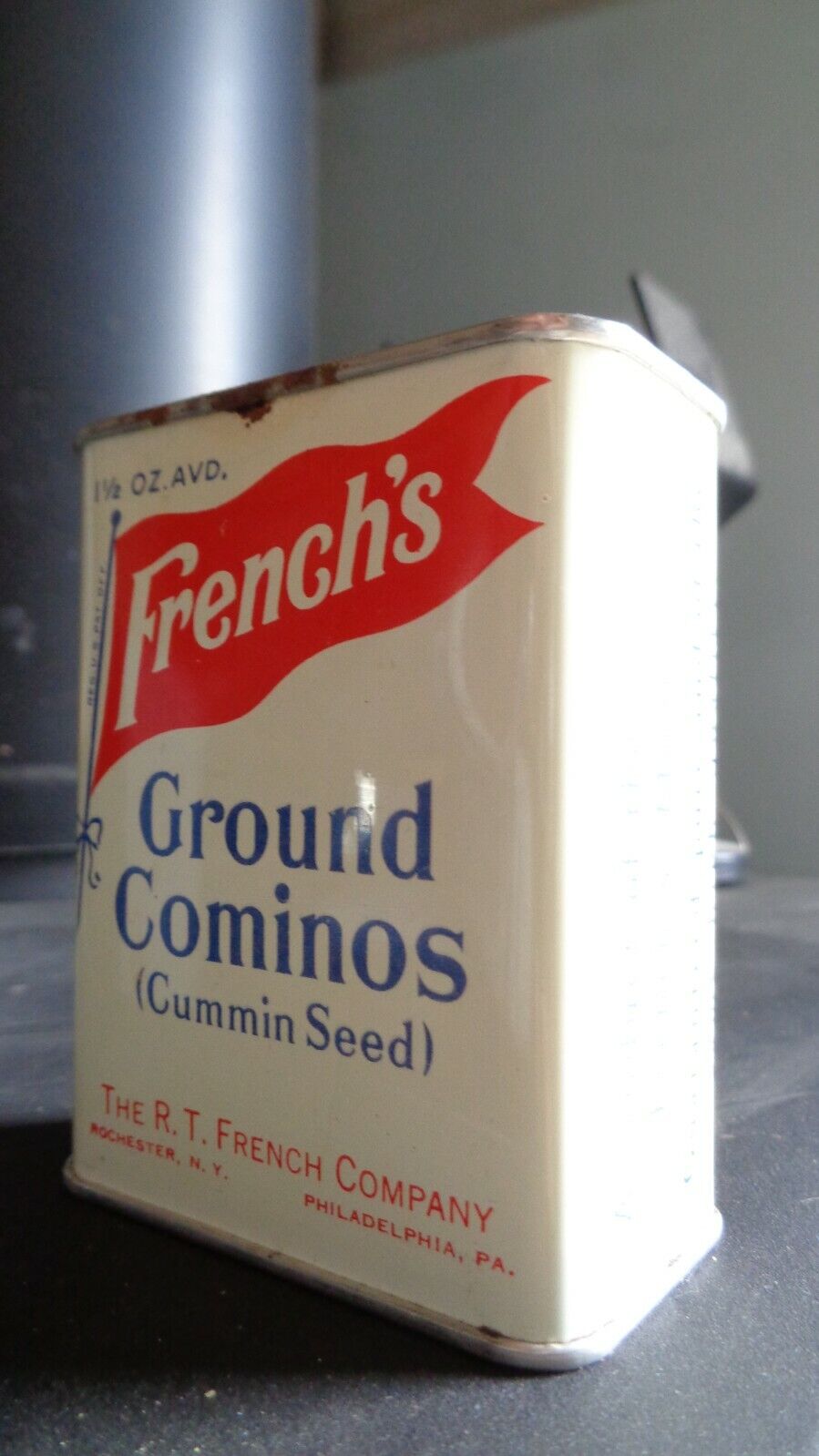 Vintage 1930's French's Ground Cominos (Cummin Seed) Tin ~ The RT French Co G50