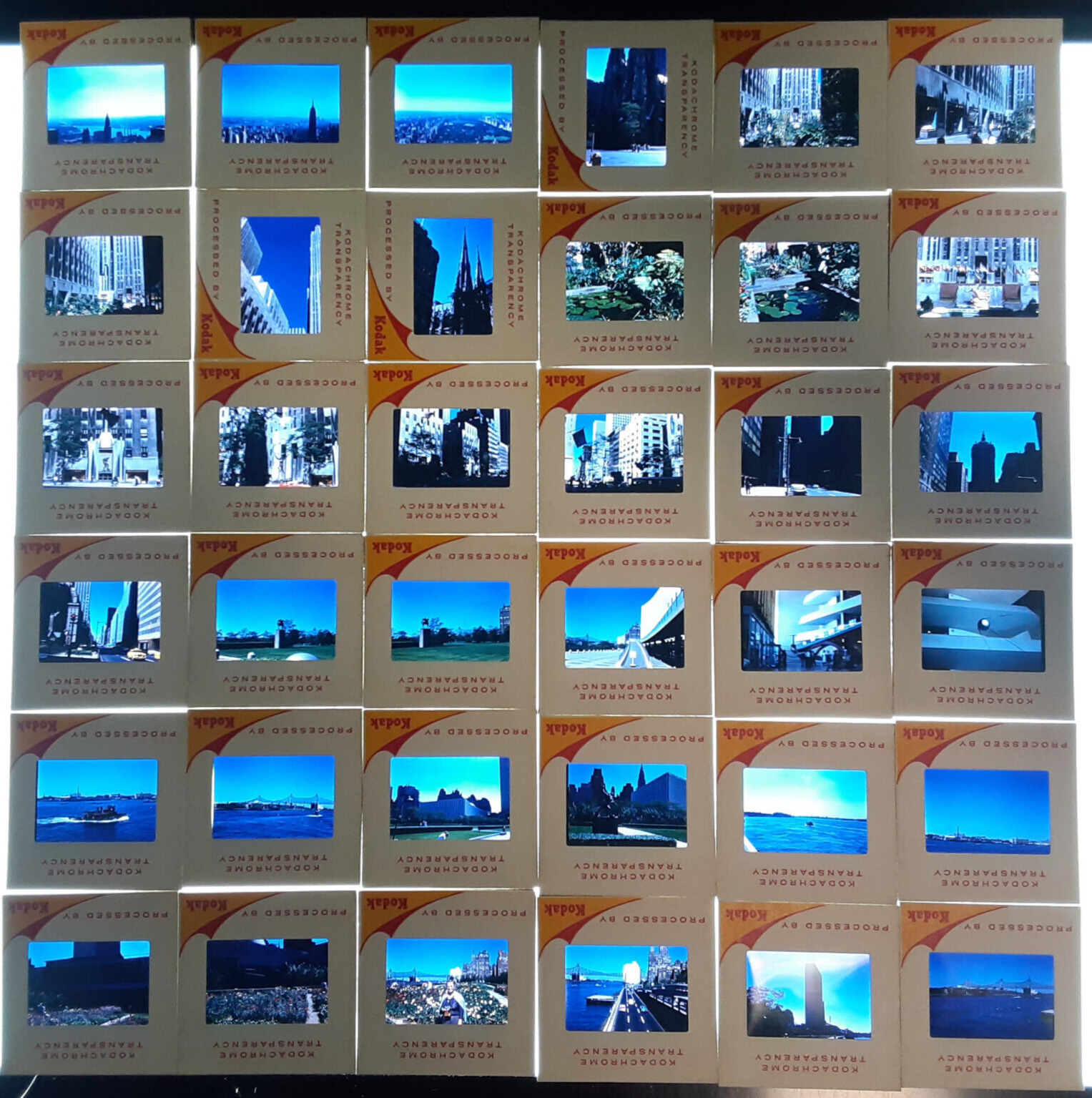 New York City Views, Guggenheim, FDR Drive, Ships+ : 1960 35mm Slide LOT x36