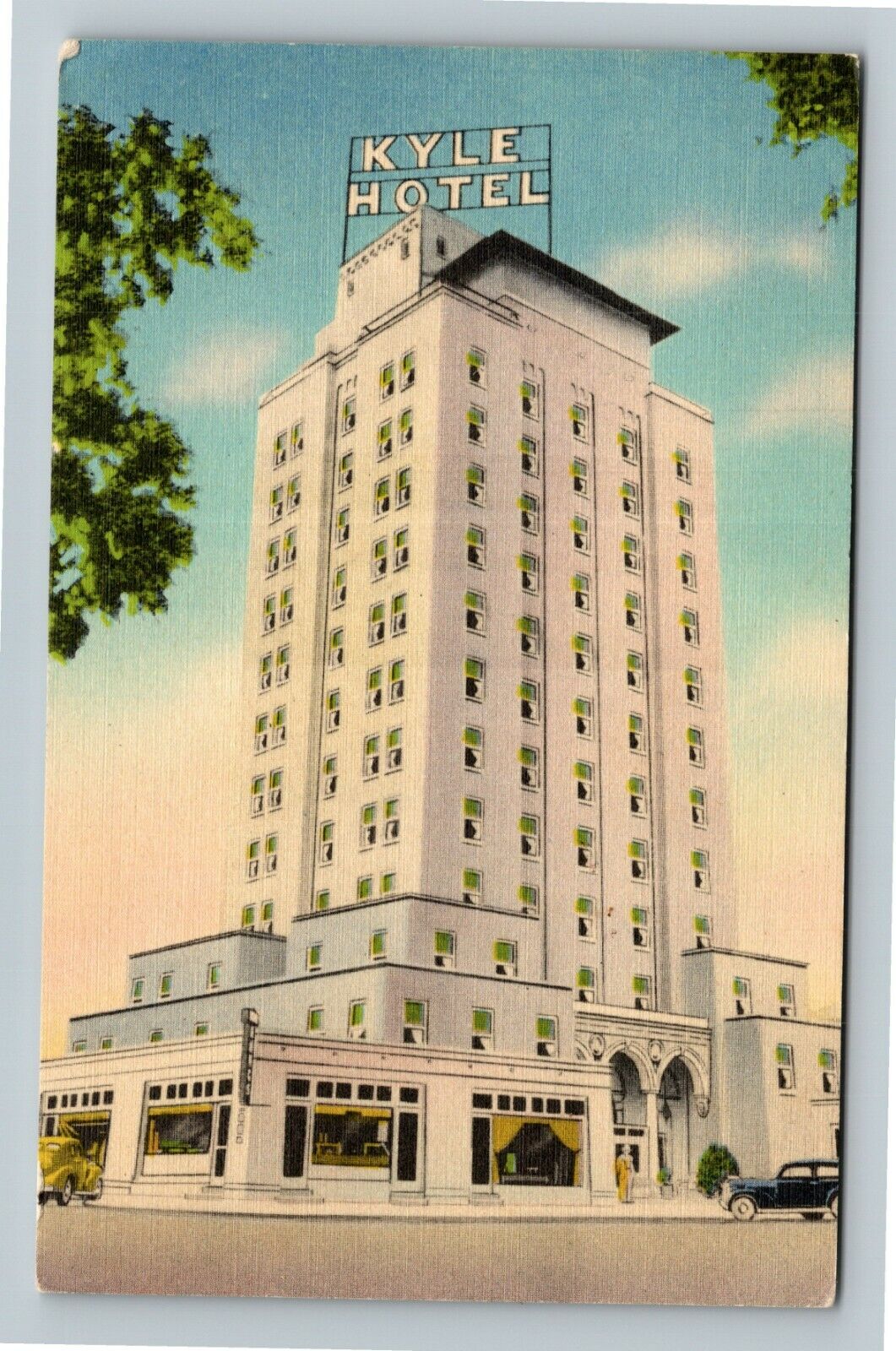 Temple TX-Texas, Kyle Hotel, Aerial Exterior, Vintage Postcard