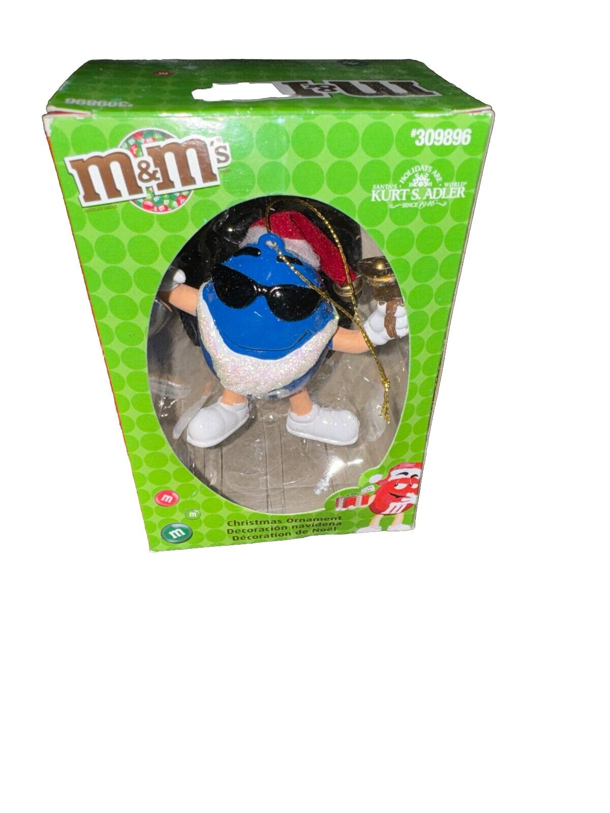 M&M’s Kurt S. Adler Blue M&M Christmas Ornaments 