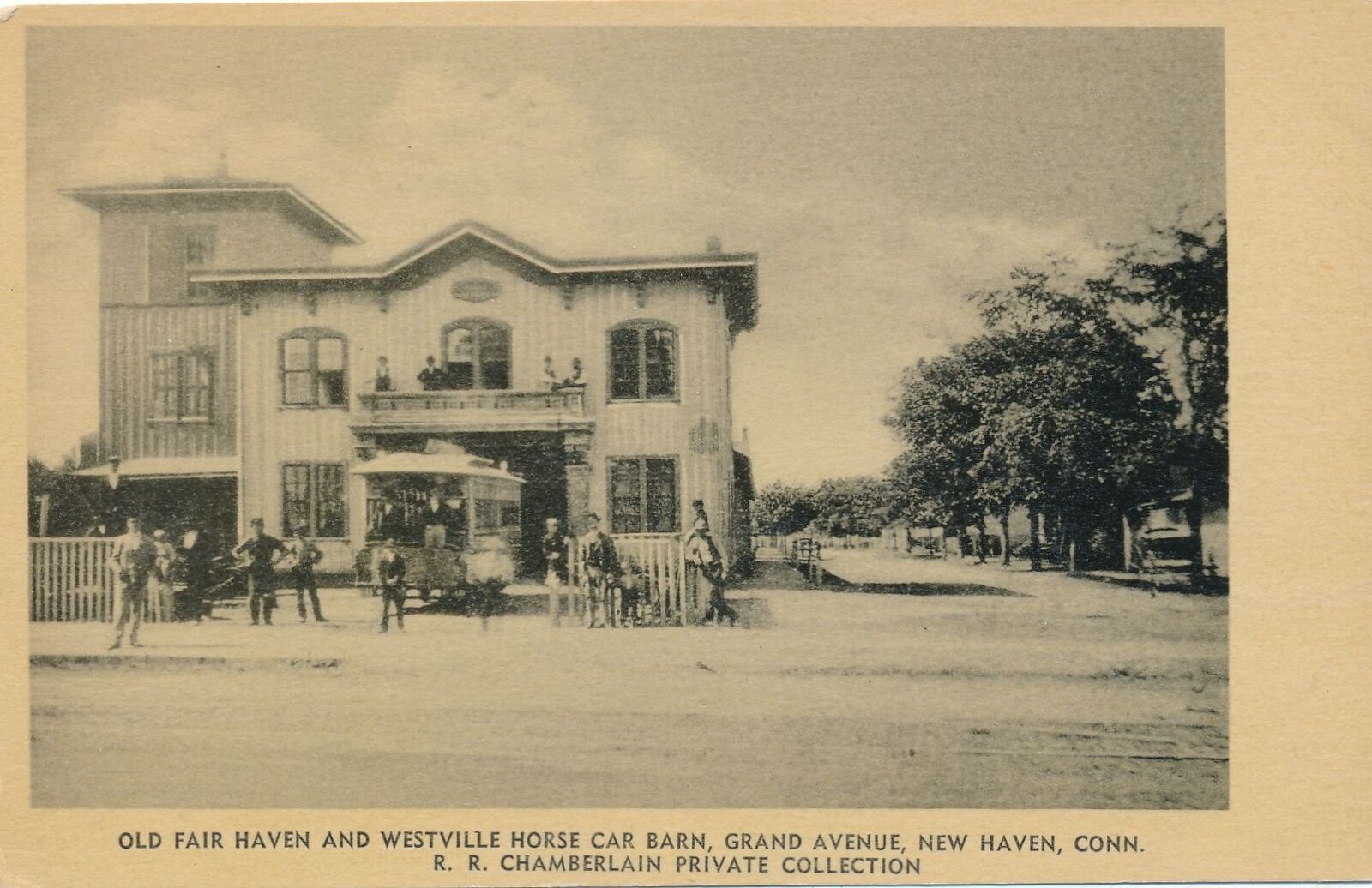 NEW HAVEN CT - Old Fair Haven And Westville Horse Car Barn Grand Avenue Postcard