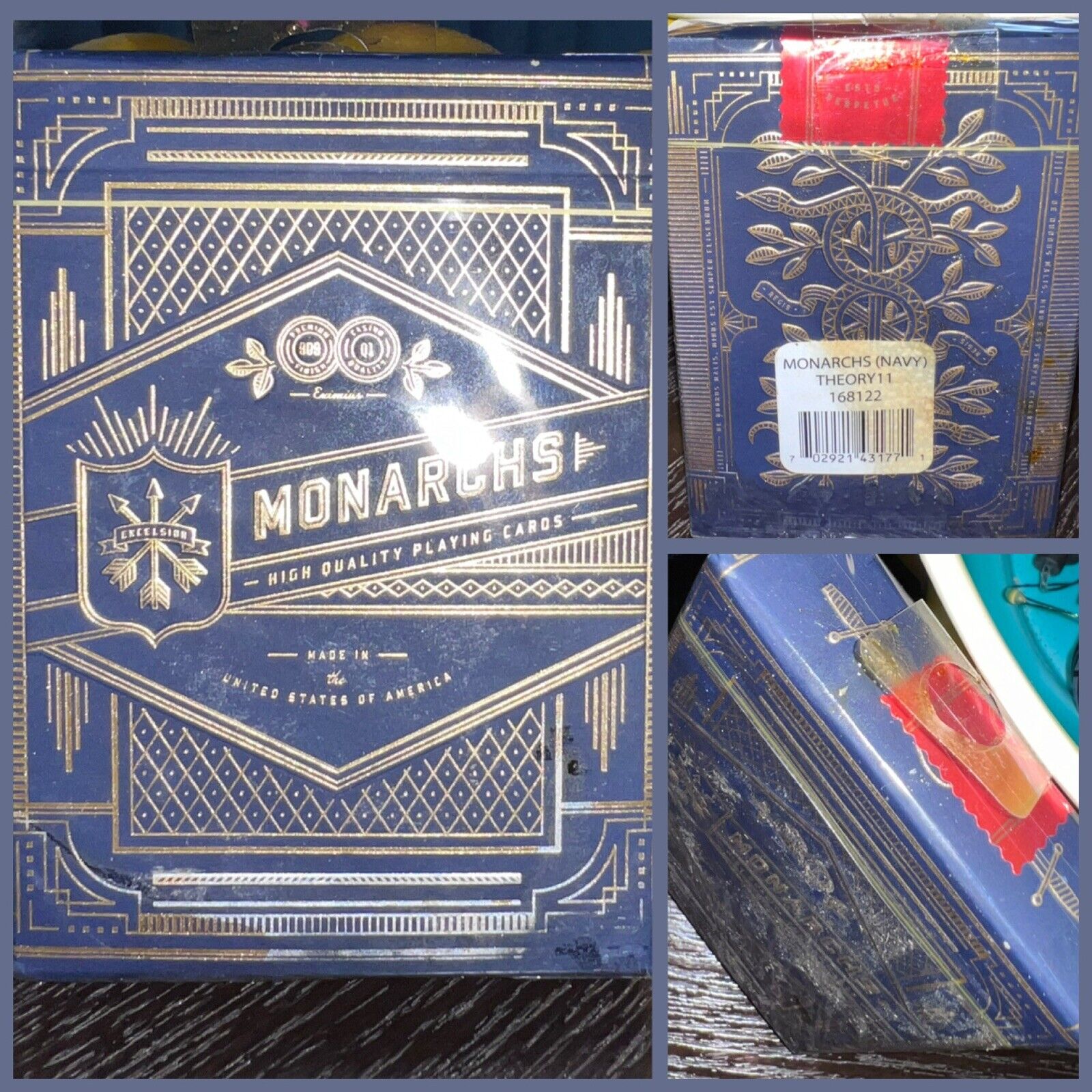 Monarchs Standard Blue Deck Playing Cards Poker Size Theory 11 [Brand New]