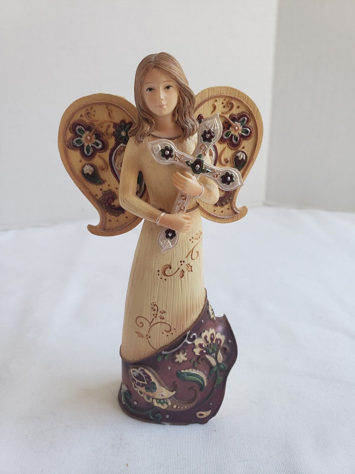 Perfectly Paisley Christmas Blessings Angel Holding Cross 2009 Pavilion Gift Co