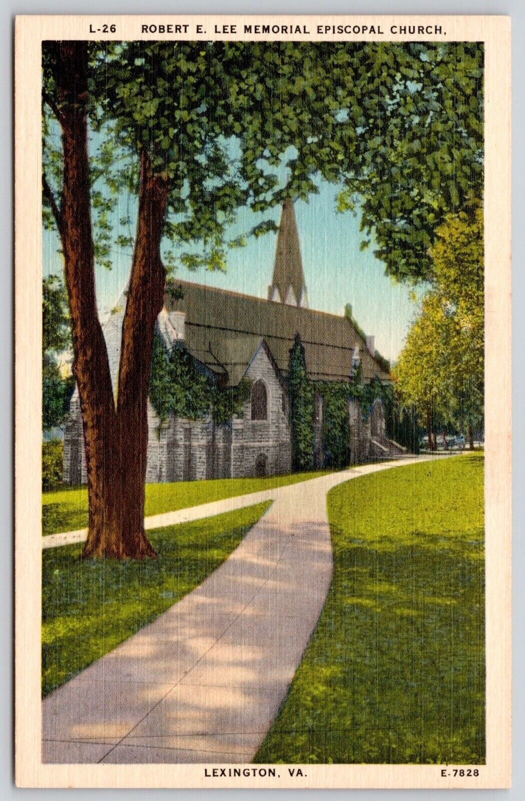 Robert E Lee Memorial Episcopal Church Chapel Cathedral Linen Vintage Postcard