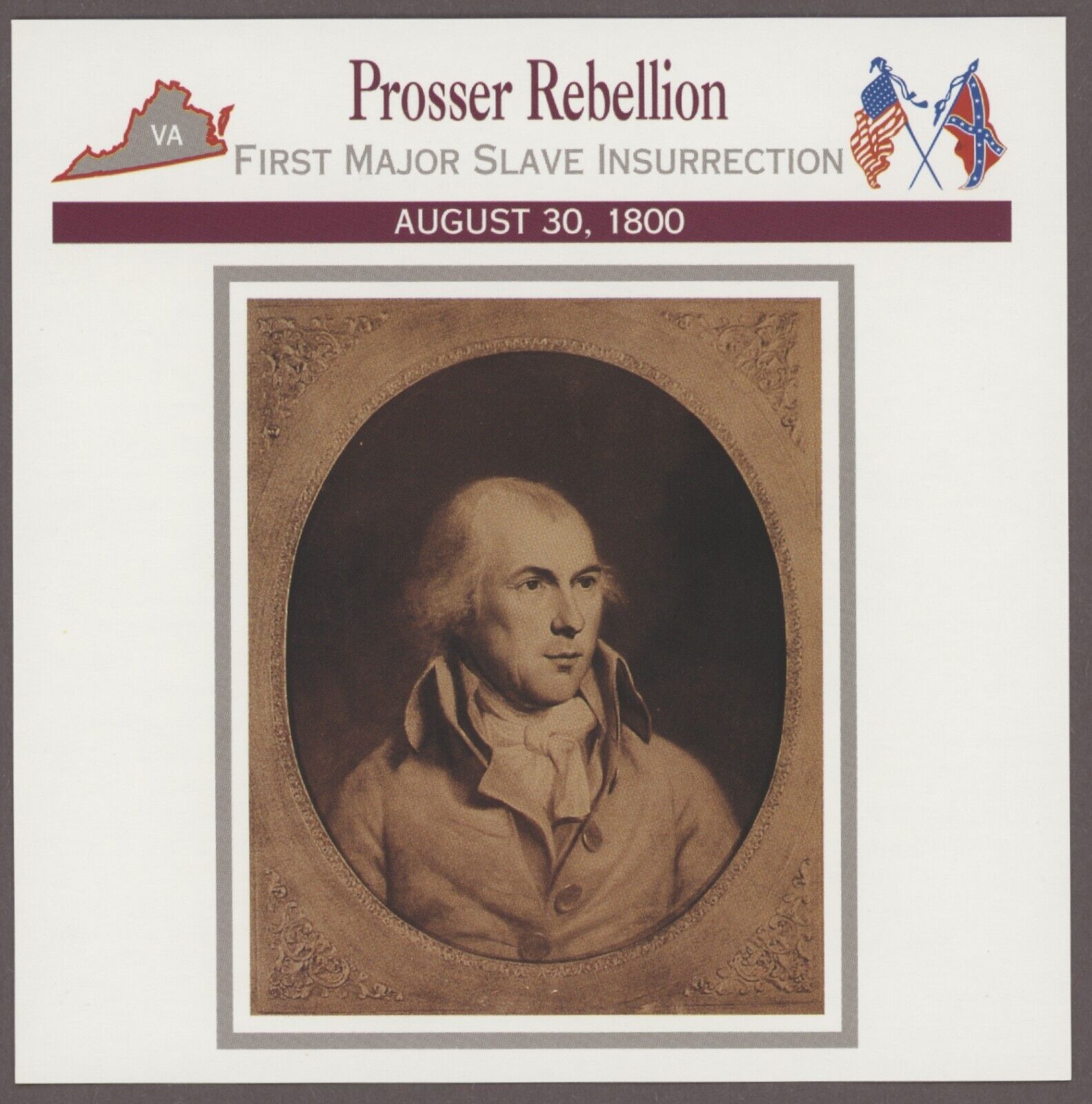 Prosser Rebellion  Atlas Civil War Card Secession Crisis