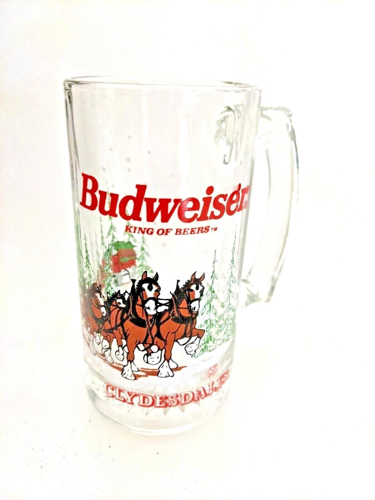 Budweiser Christmas Holiday Mug Collection Set of 12 : Clydesdale : Glass : 1996