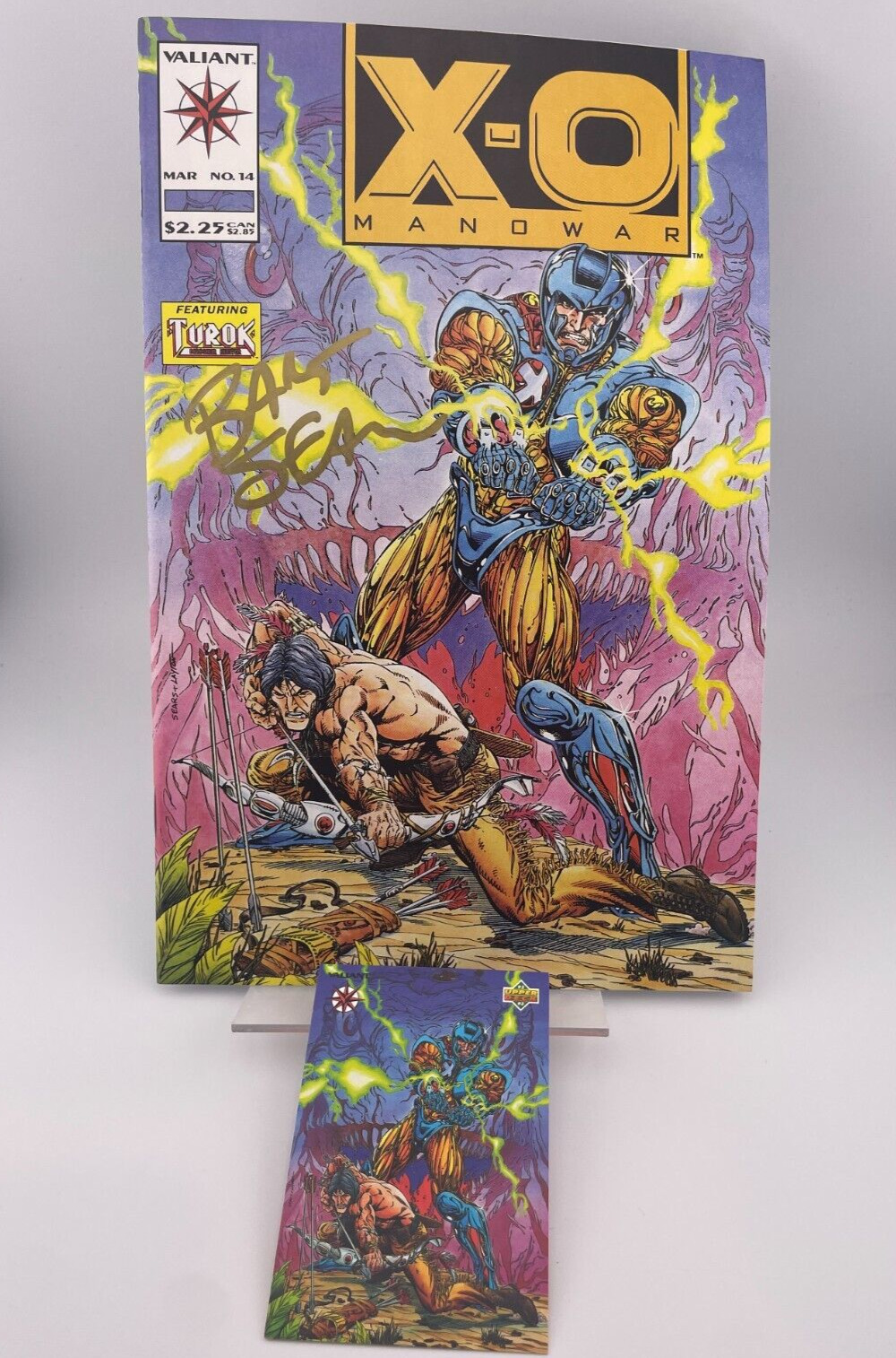 X-O Manowar #14, VF- (7.5), Signed, Valiant 1993 🔑