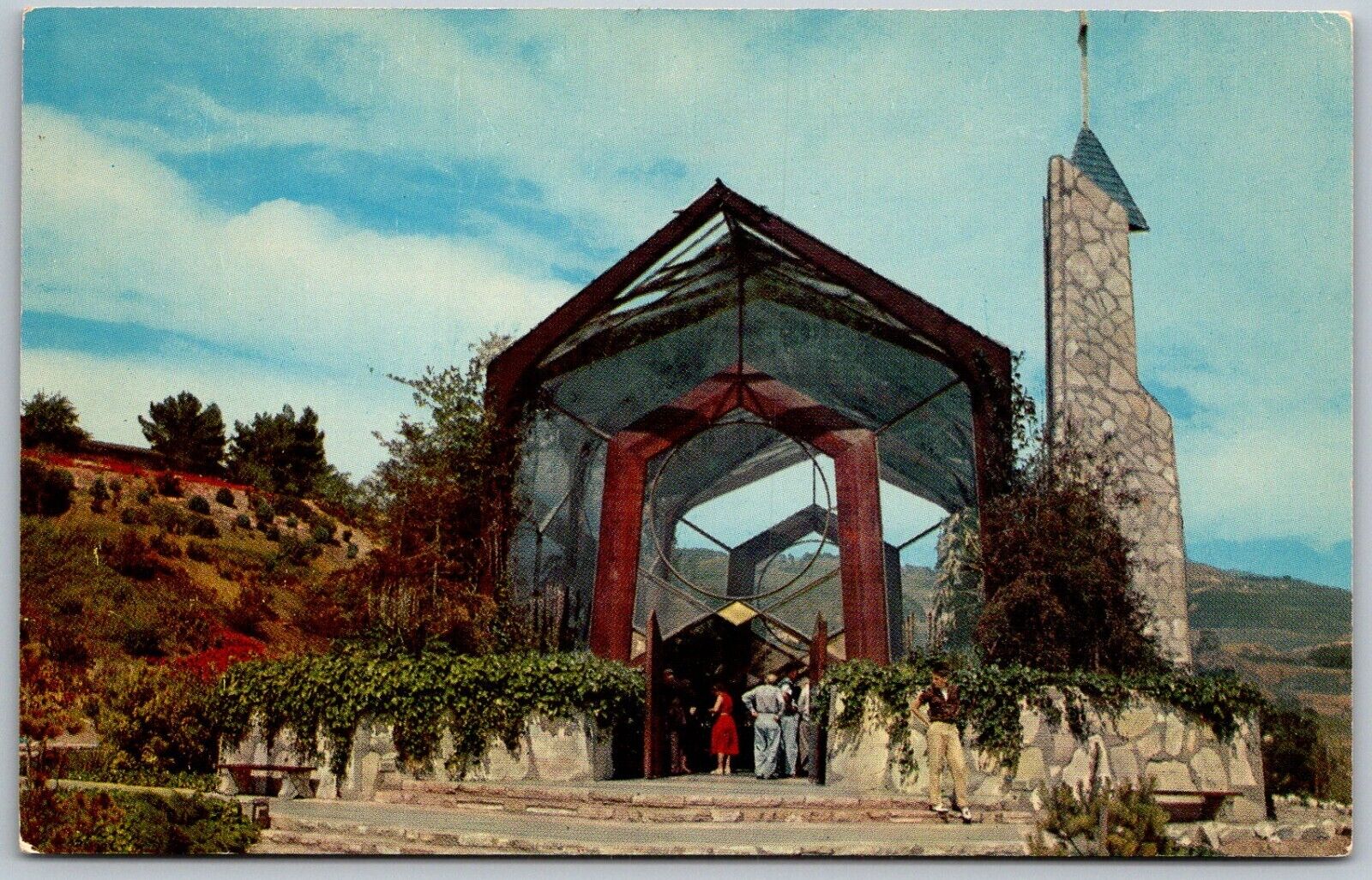 Portuguese Bend California 1956 Postcard Wayfarers Chapel Entrance