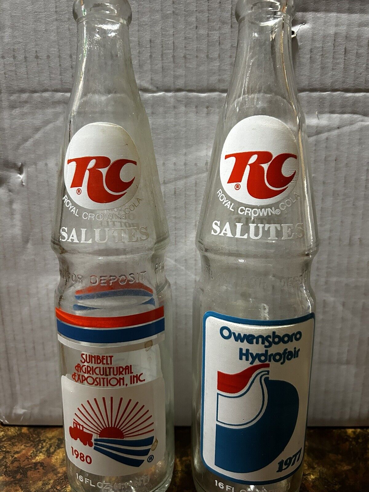 Vintage 1977 & 1980 RC Cola Bottles