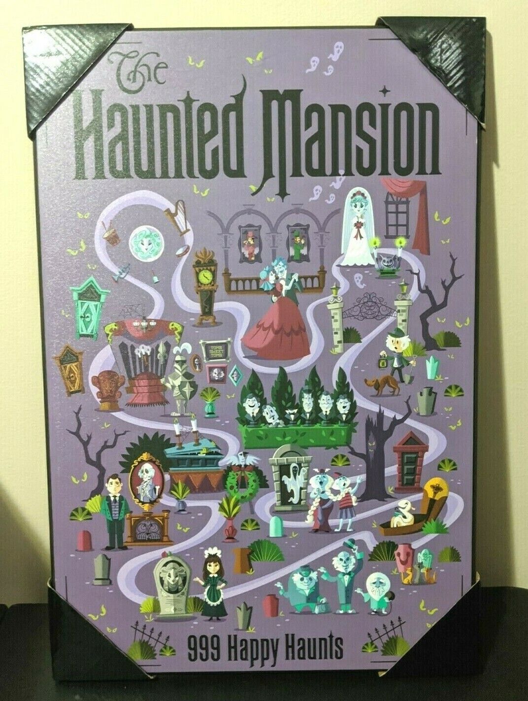 The Haunted Mansion Disney Attraction Map Park Ride Wood Wall Sign Art 13\