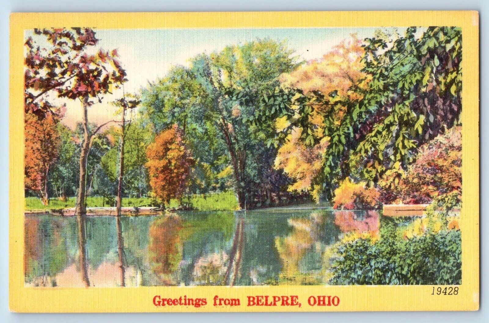 Belpre Ohio OH Postcard Greetings River Lake Exterior View c1940 Vintage Antique