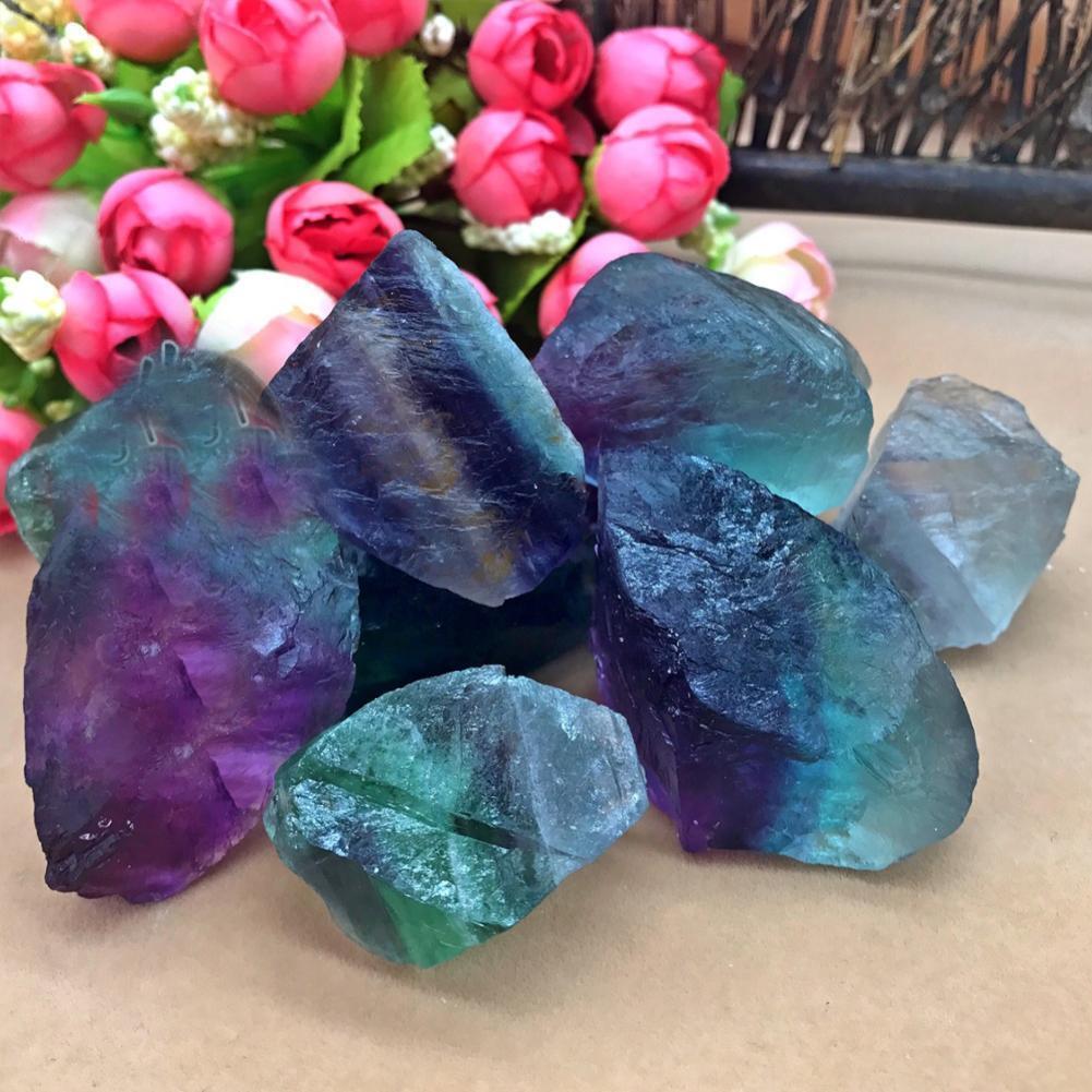 Natural Fluorite Stone Crystal Quartz Rough Healing Specimen Gravel Gemstone