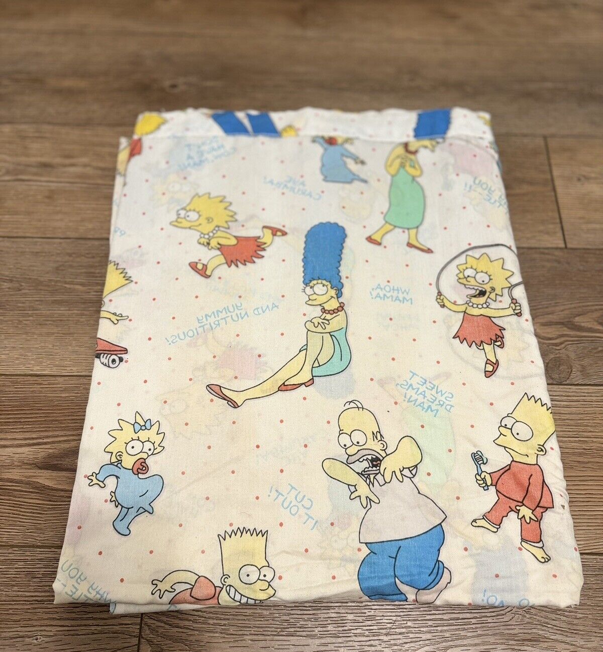 Vintage The Simpsons 1990 Twin Bed Sheet Flat