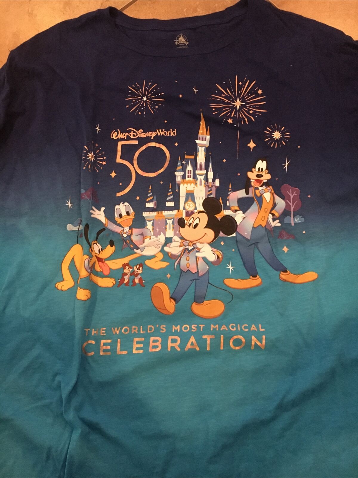 Disney 50th Anniversary T-Shirt Mickey & Friends  WDW Size 2XL Multi-Color NWT