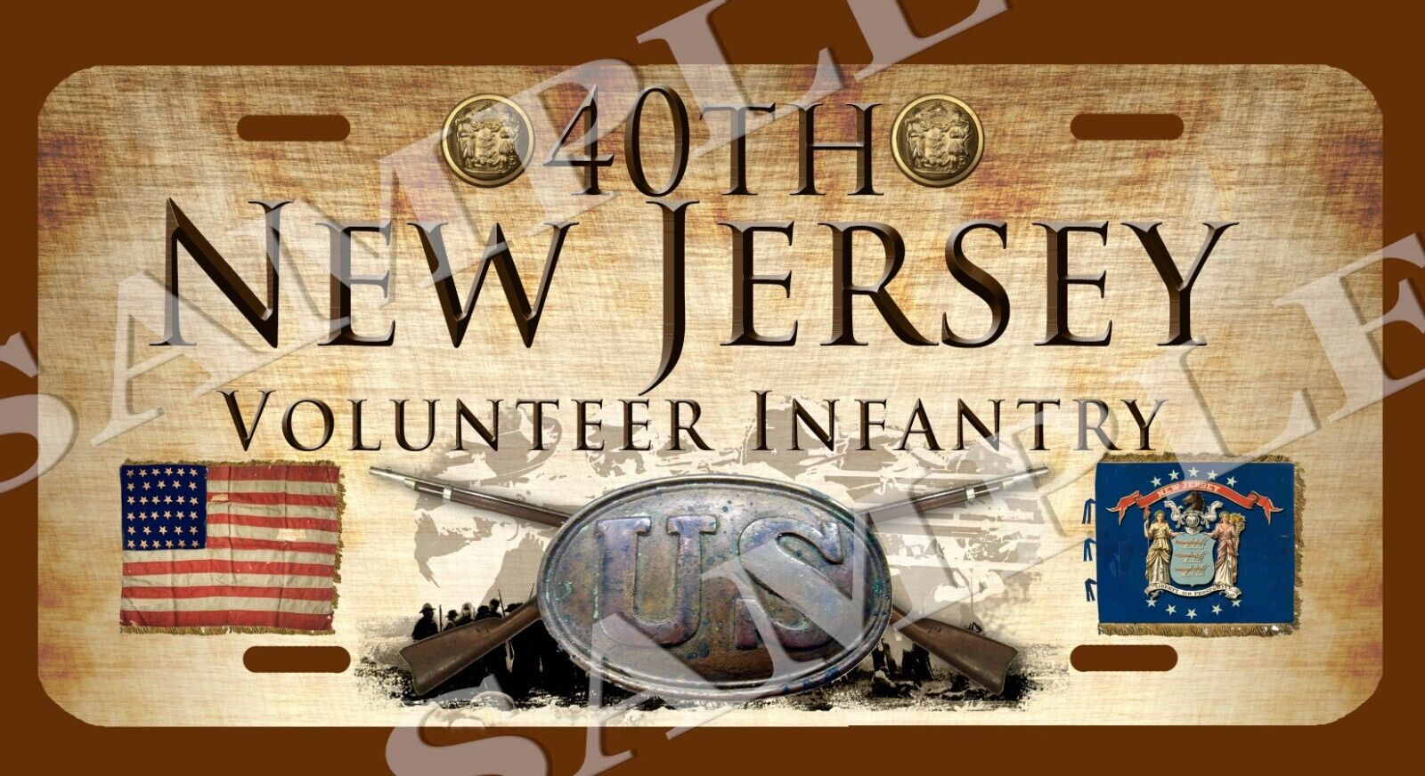 40th New Jersey Infantry American Civil War Themed vehicle license plate