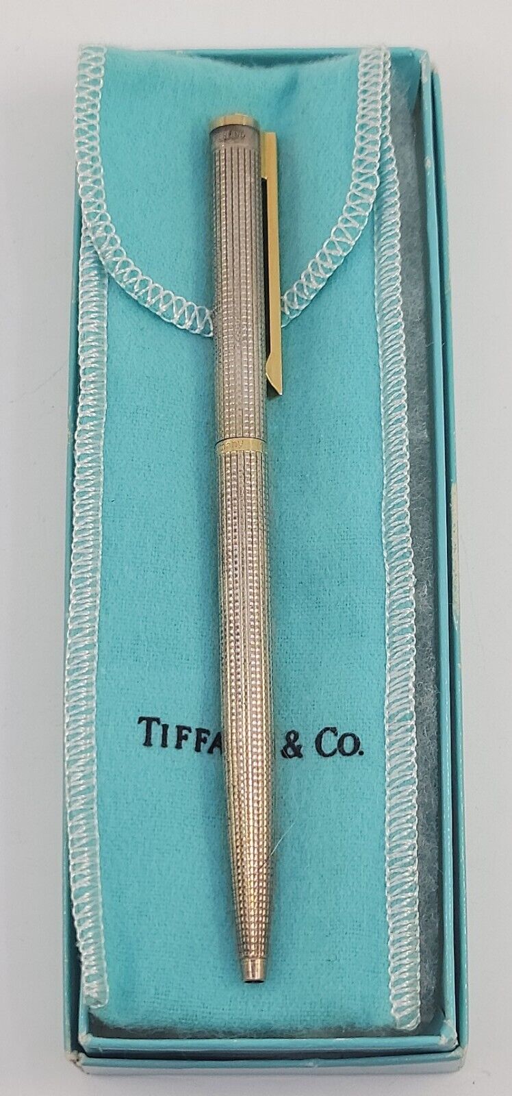Vintage Tiffany & Co .925 Sterling Silver Pen PERSONALIZED Original Box & Pouch