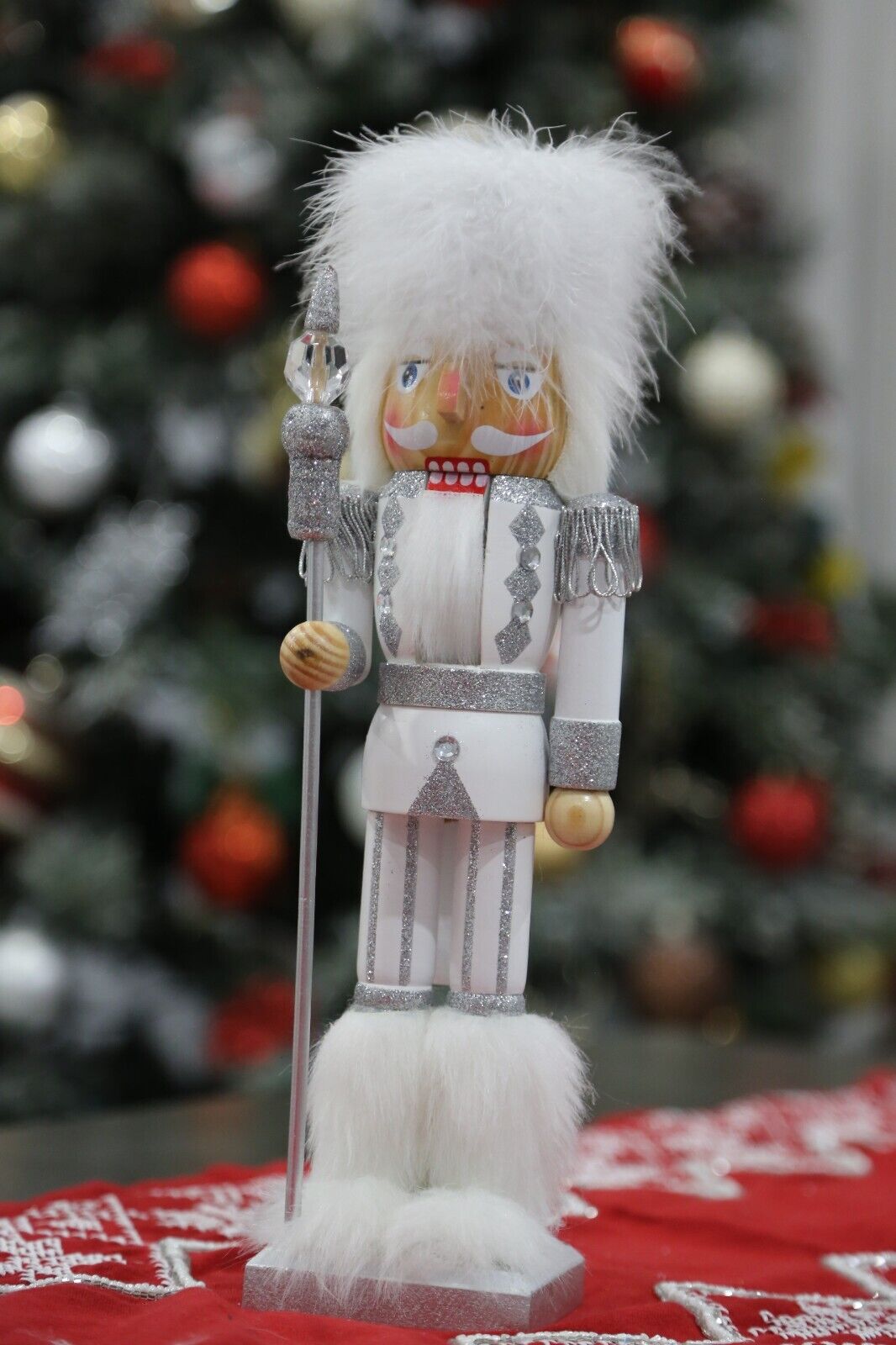 14 inches Handmade Christmas Nutcracker Decoration Soldier in White