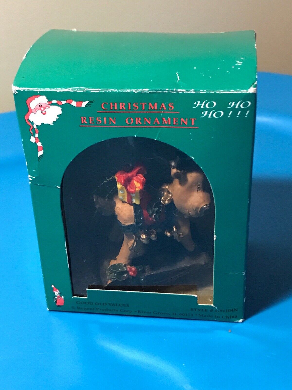 Reindeer Good Old Values Resin Christmas Ornament Style G91104N