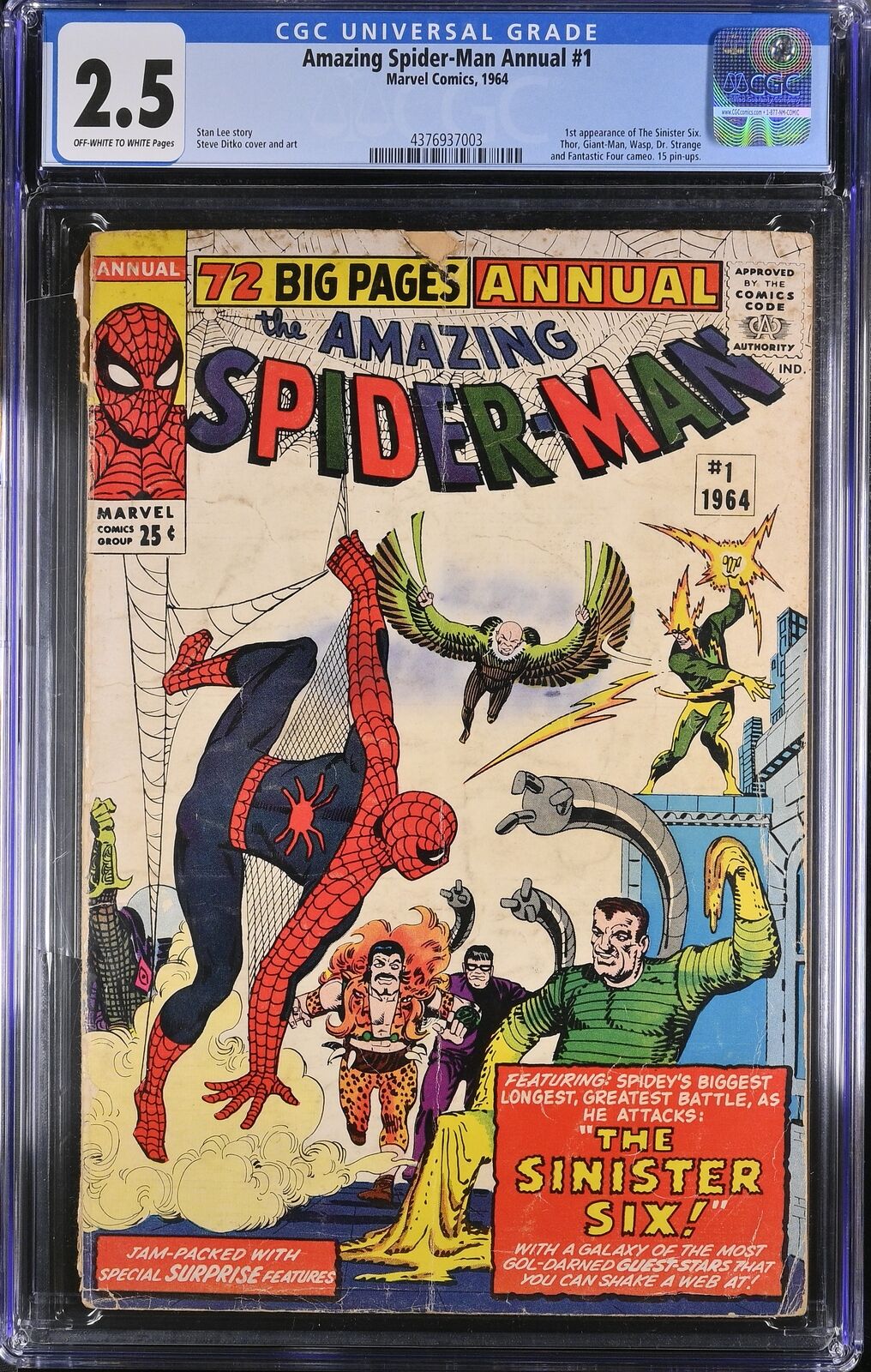 Amazing Spider-Man Annual #1 - Marvel Comics 1964 CGC 2.5 1st app Sinister Six