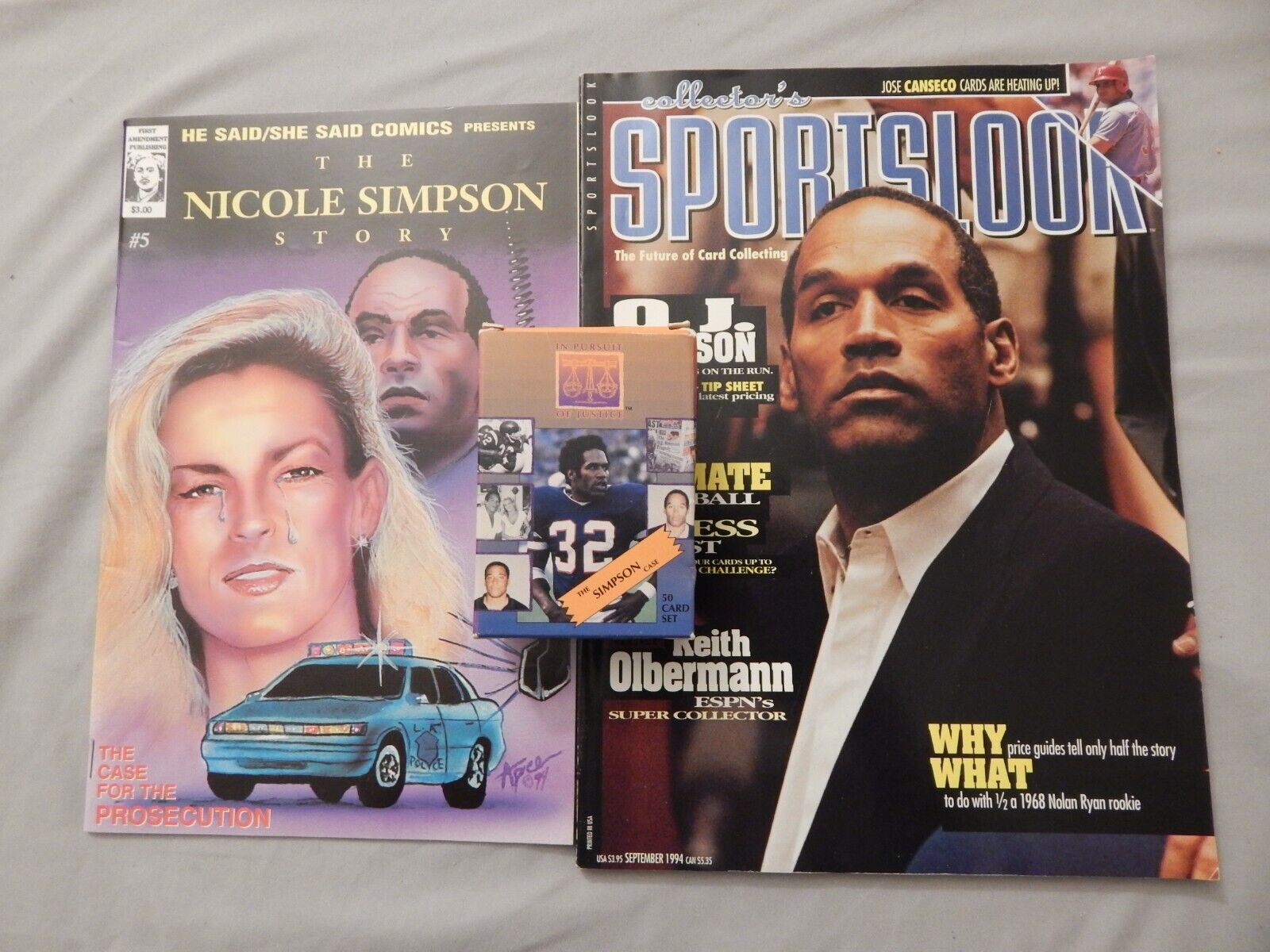 OJ Simpson collectibles, He Said/ She Said #5, Sportslook 09/1994 & Cards 