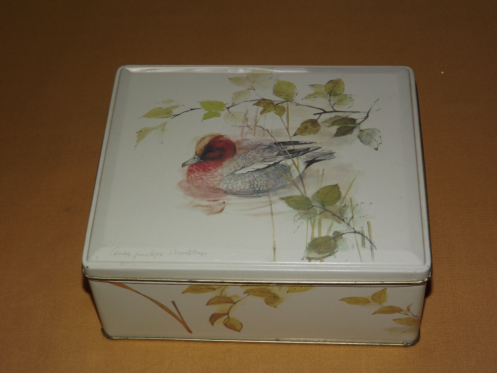 VINTAGE MADE IN ENGLAND DUCK TIN BOX SIGNED