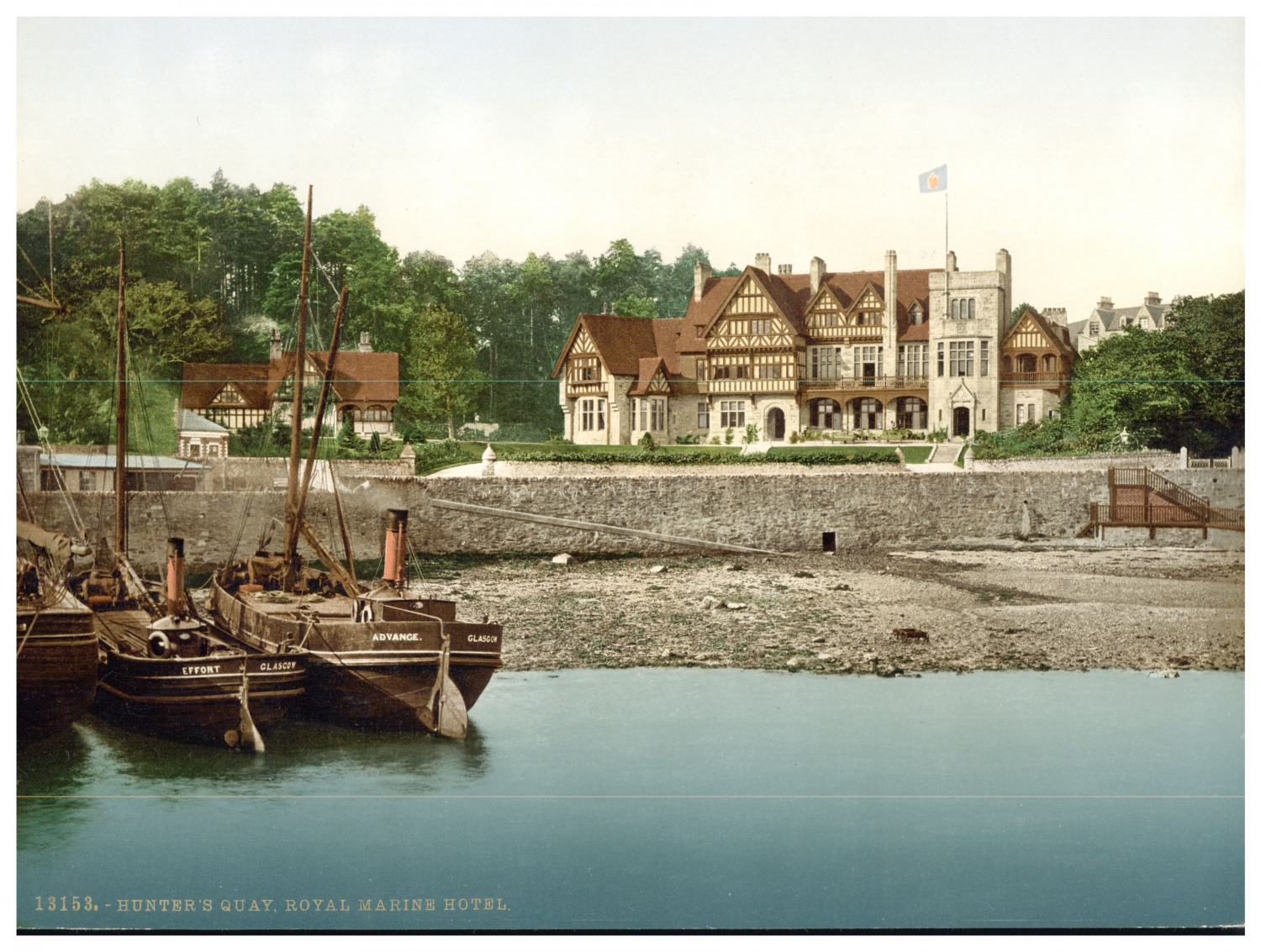 Scotland, Hunters Quay, Royal Marine Hotel Vintage Photochrome, Photochrome