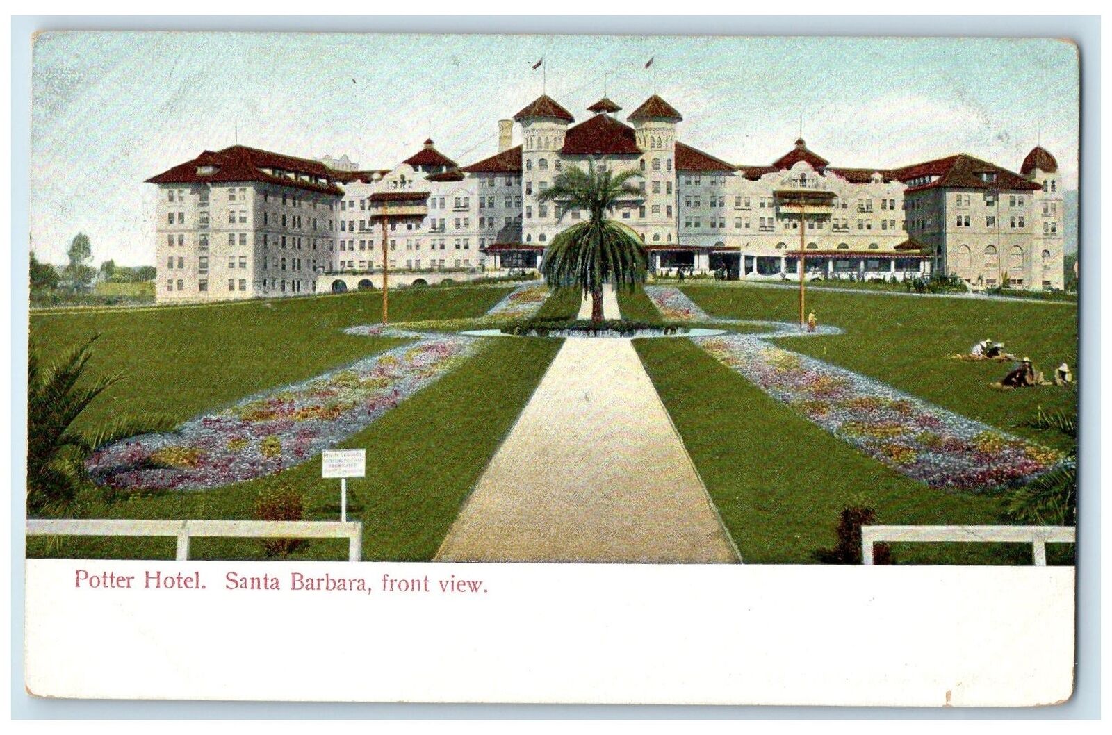 c1905\'s Front View Potter Hotel Restaurant Santa Barbara California CA Postcard