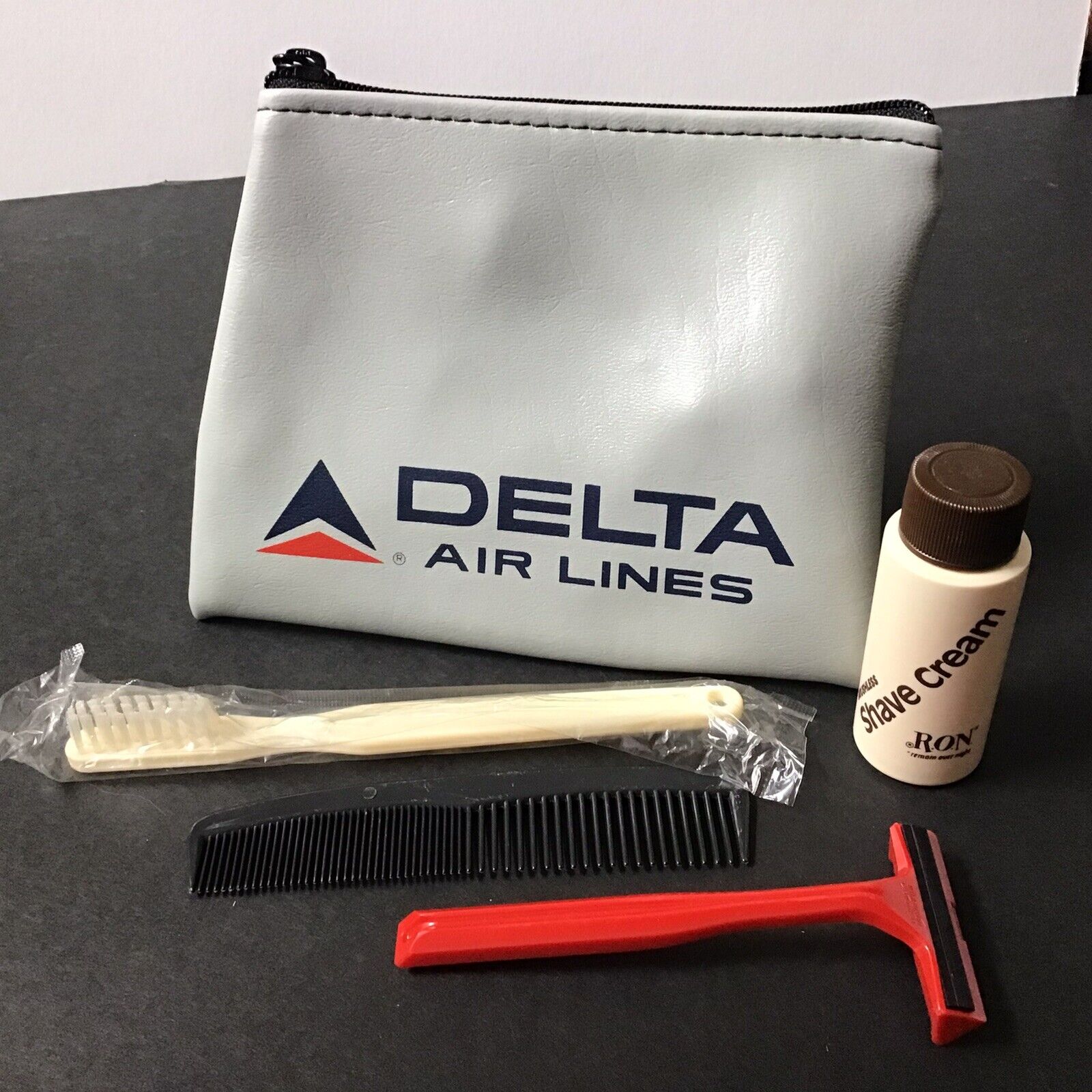 Delta Air Lines Amenity Kit - Early Vintage Travel Kit And Items
