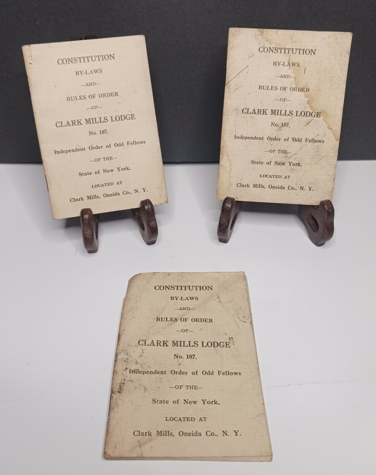 Constitution BY-LAWS Clark Mills Lodge, Clark Mills Oneida County, NY, Lot of 3
