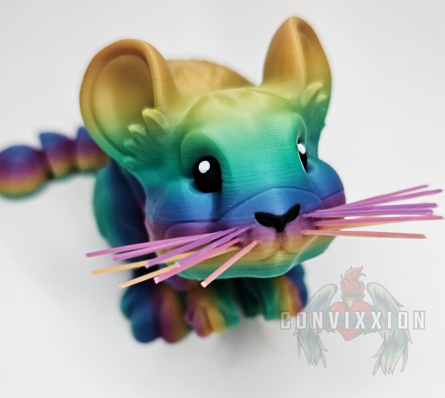 Chinchilla Articulated Figure Desk Pet Fidget Sensory Collectible Rainbow
