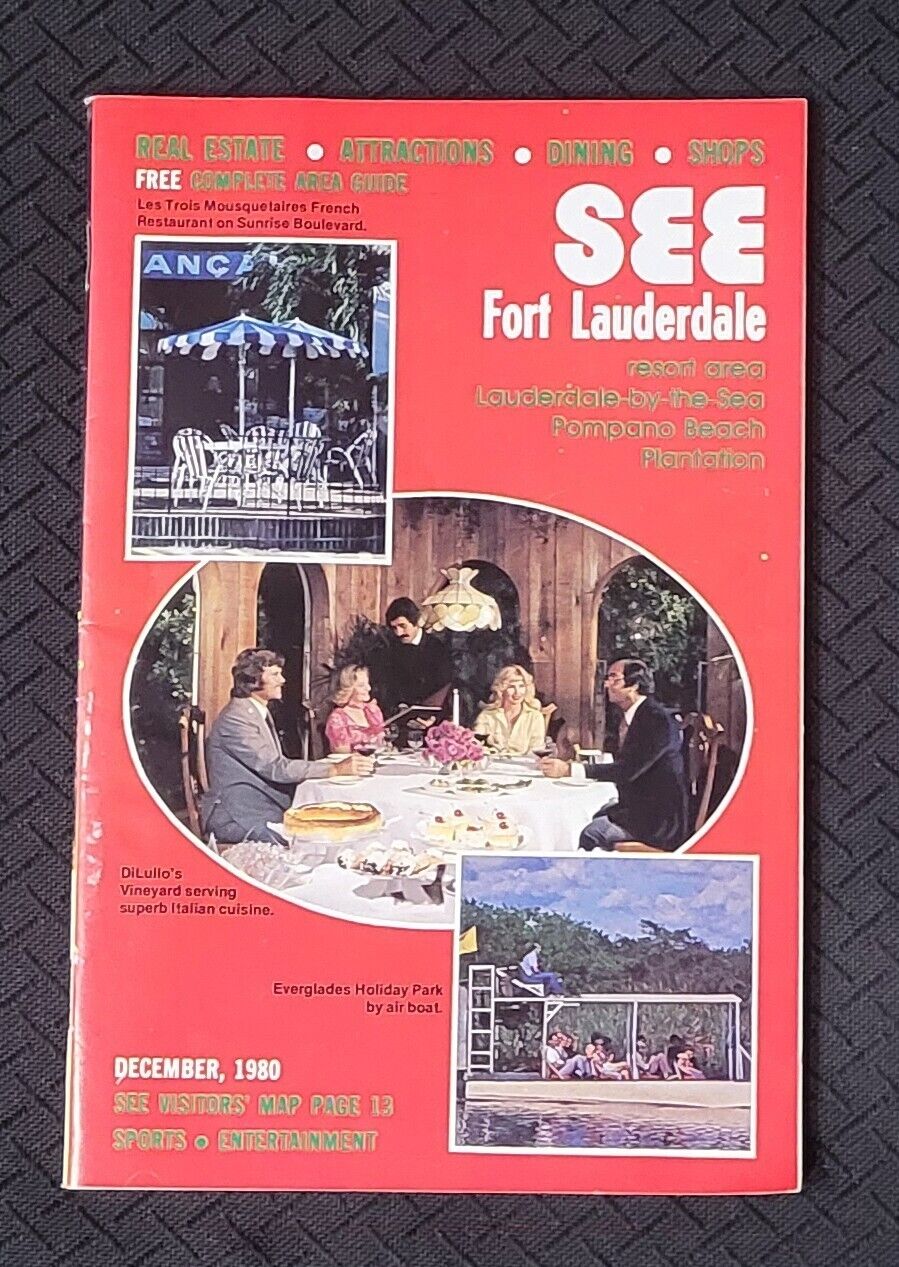 1980 Issue Of SEE Magazine For Fort Lauderdale. Tour Guide.