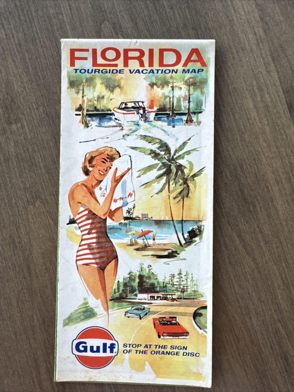 1970 Florida Tourguide Vacation Map Gulf Oil Company