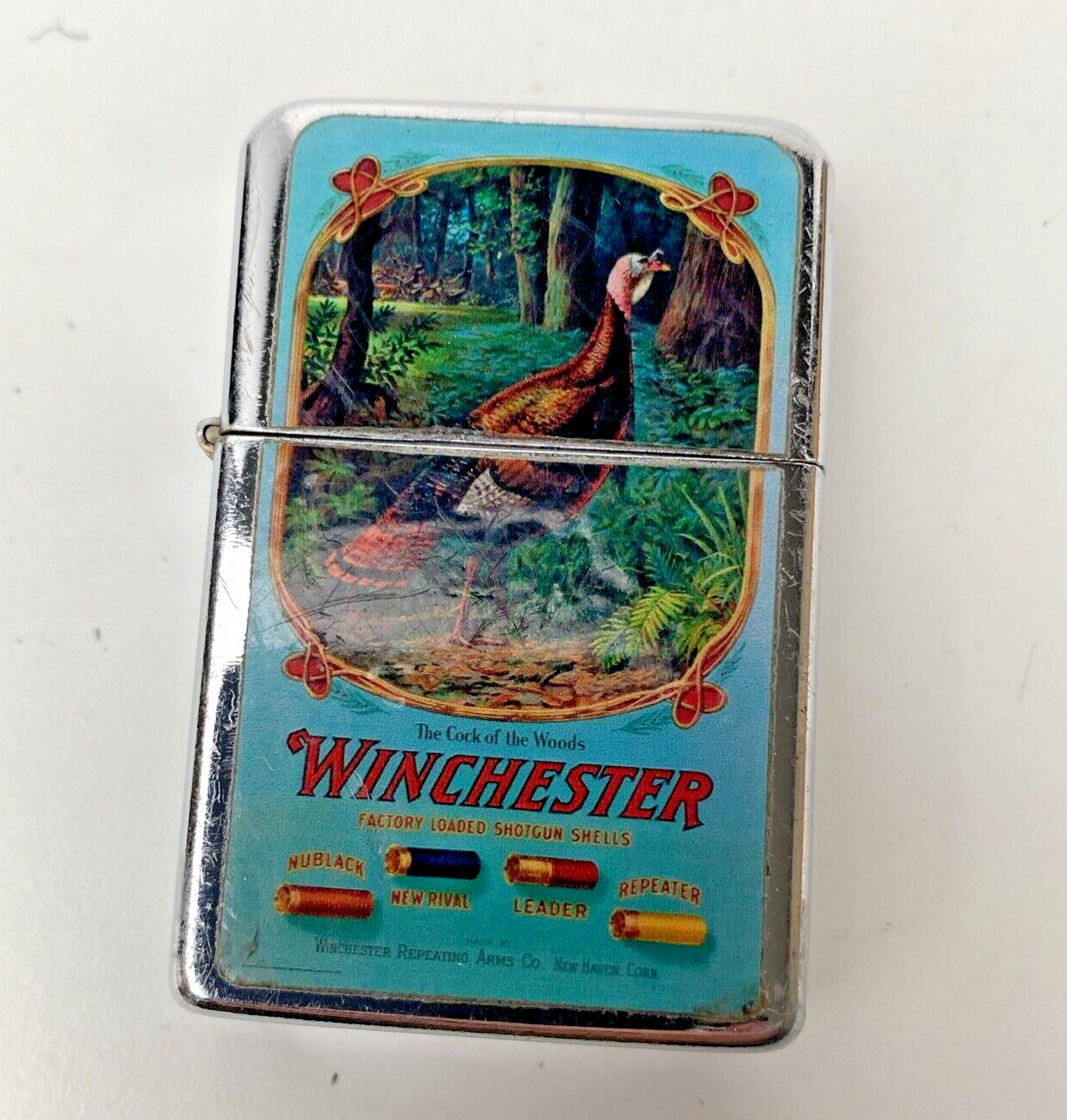 Rare Vintage Victor Winchester Shot Gauge Turkey Windproof Cigarette Lighter
