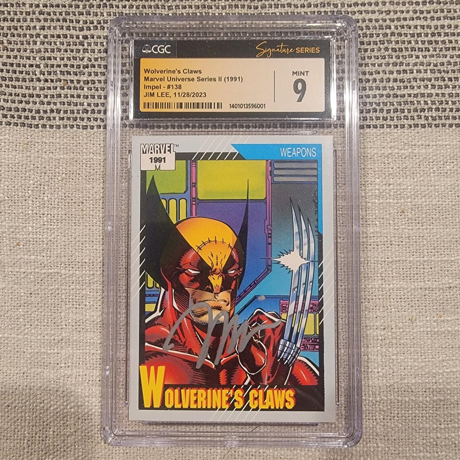 1991  Wolverine\'s Claws MINT CGC 9 SIGNATURE JIM LEE Marvel Universe Impel 139
