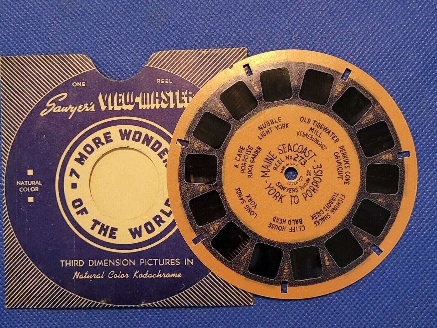 Sawyer\'s blue ring view-master Reel 273 Maine Seacoast York to Porpoise HL