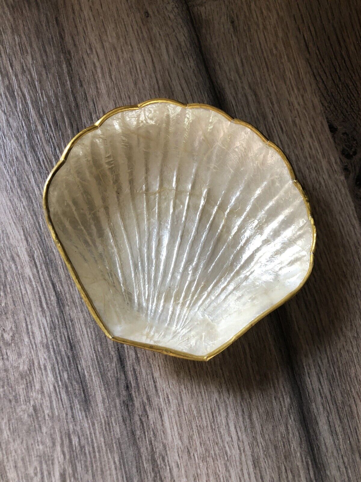 Capiz Shell Snack Dishes Nut Candy Party Bowls Trinket Dish Gold Rim